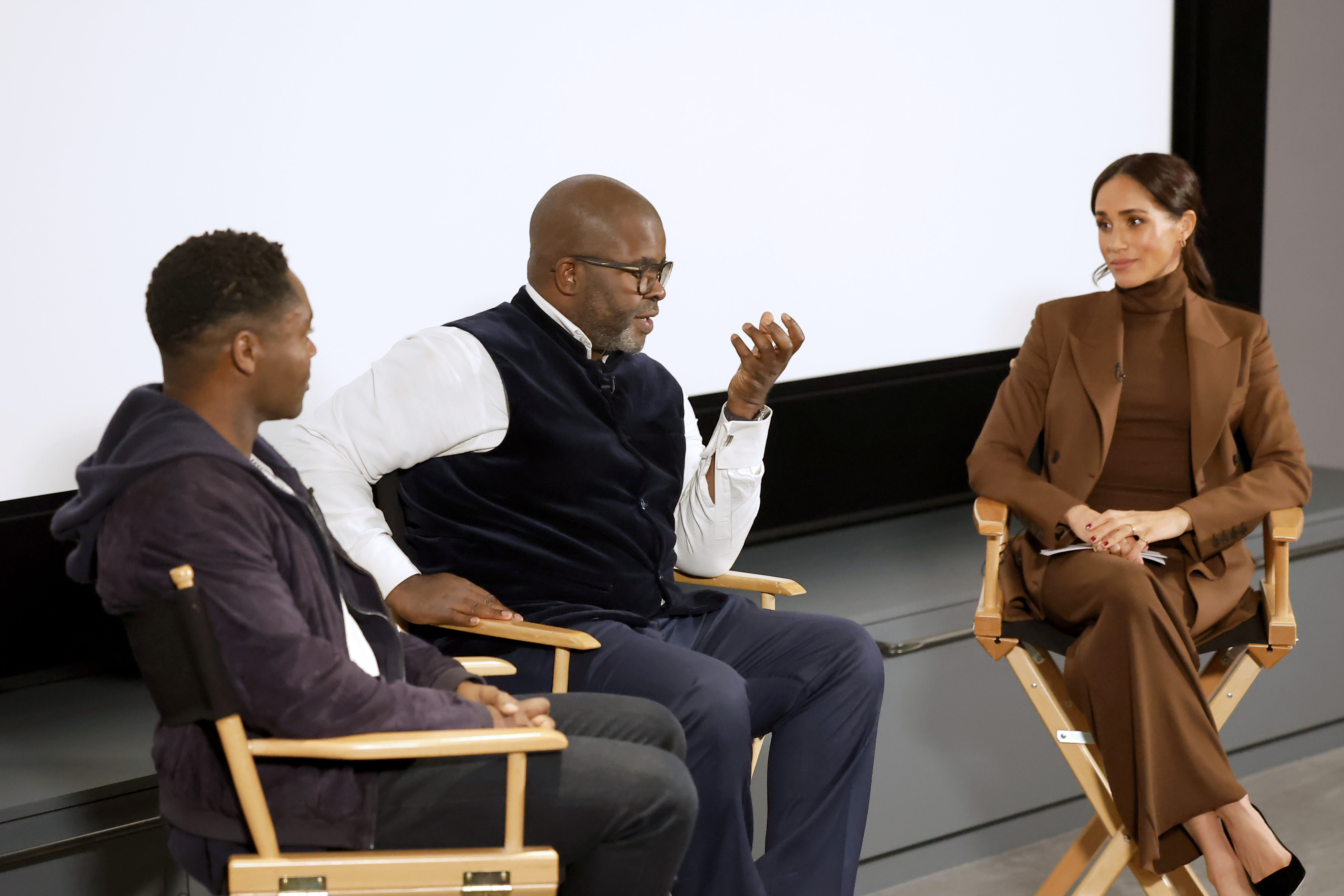 Meghan moderated a November 2023 discussion with filmmaker Misan Harriman, a close family friend who had previously photographed her pregnancy announcement with Lilibet and the little girl's first birthday portrait. Harriman has captured some of Harry and Meghan's most personal family milestones. | Source: Getty Images.