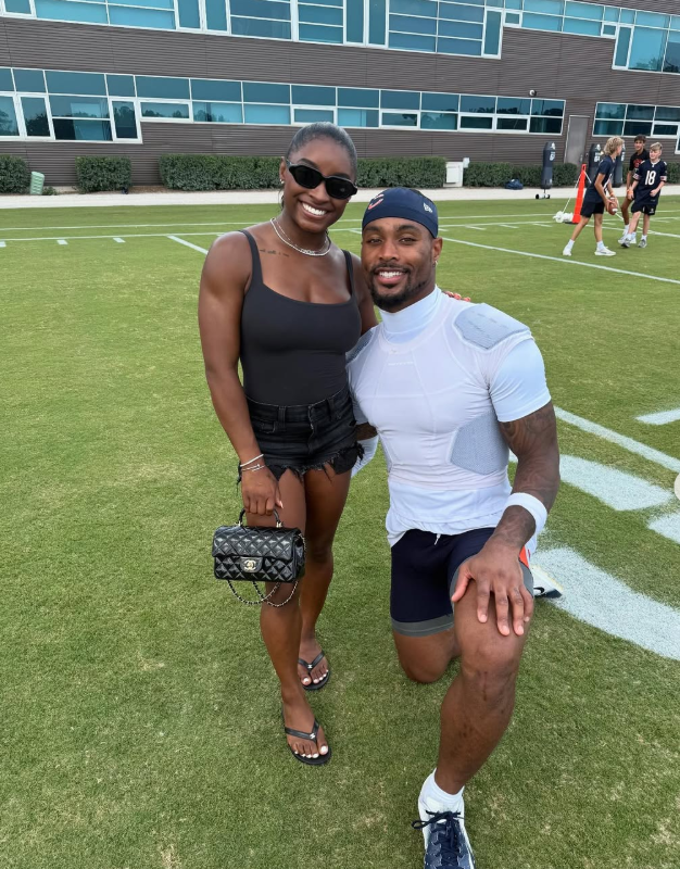Simone Biles with her husband Jonathan Owens, seen in a post dated August 11, 2025 | Source: Instagram/simonebiles