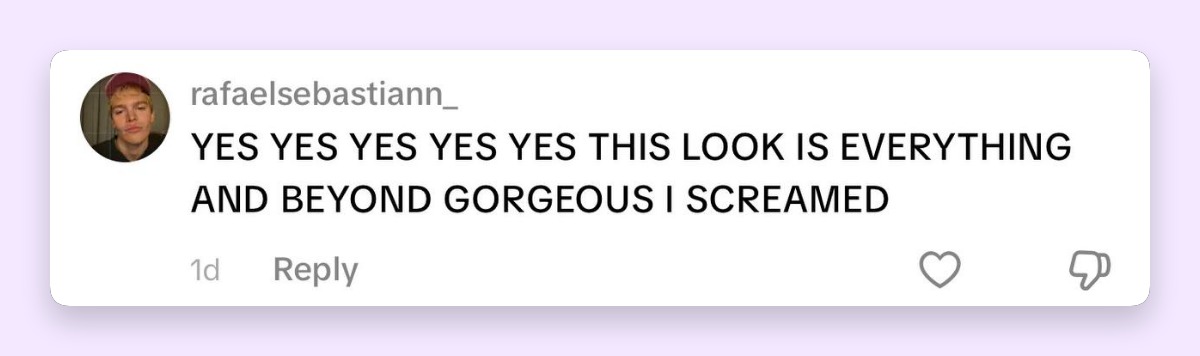 A few users couldn't contain their excitement regarding Kai Schreiber's entire ensemble.  | Source: TikTok/angelfacegangster