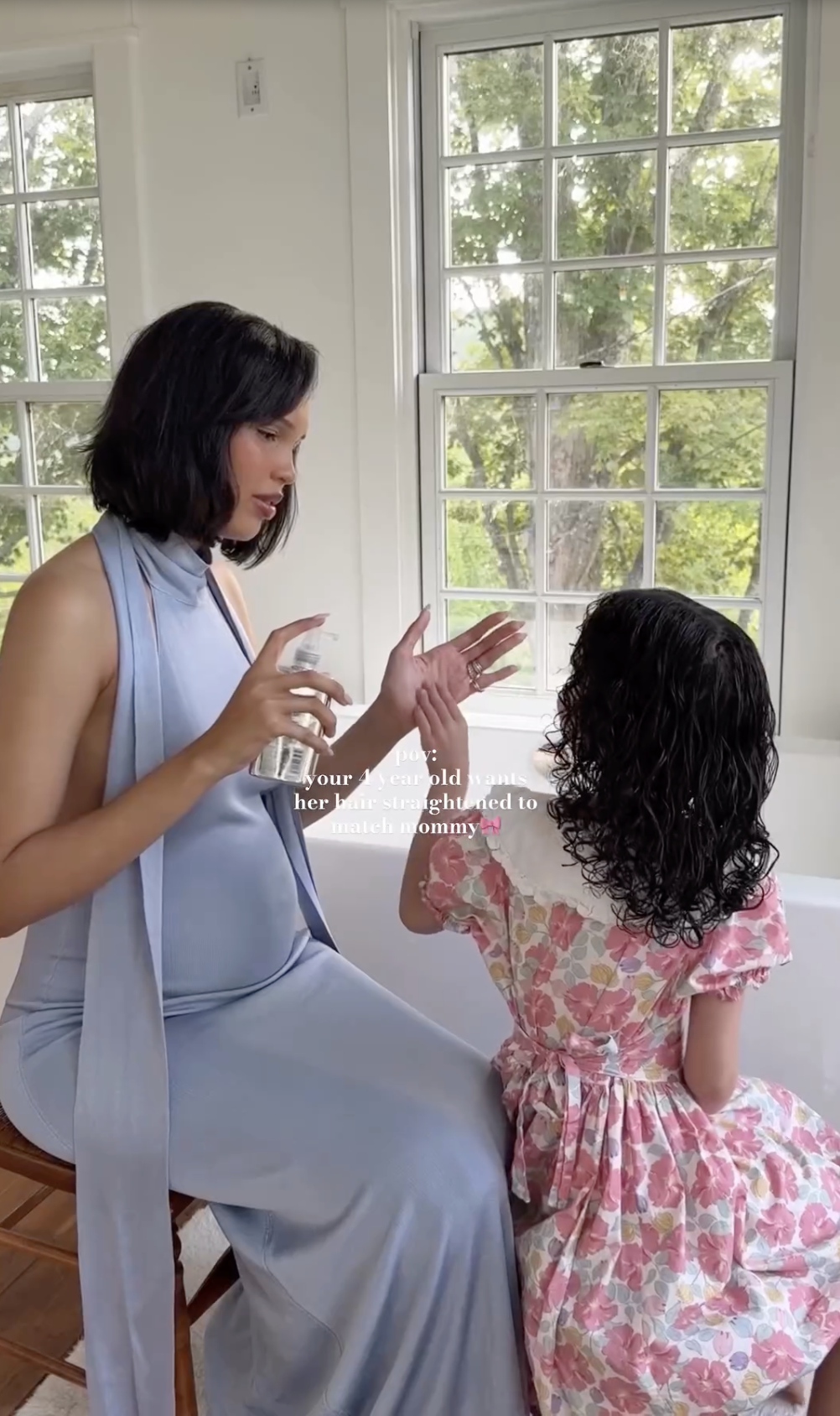 Nara Smith does her daughter hair, seen in a video dated August 30, 2025 | Source: Instagram/naraaziza