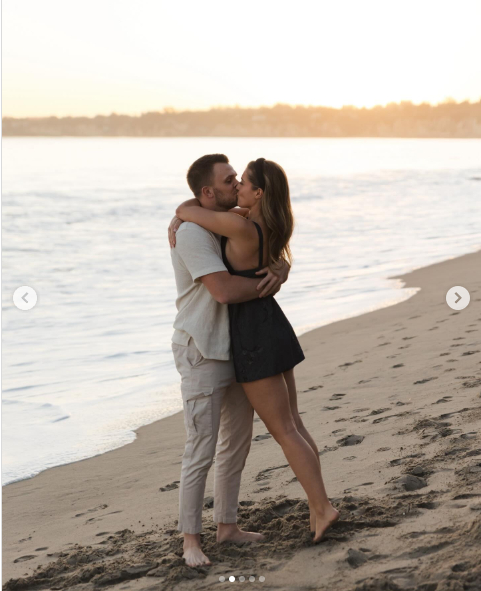 A screenshot of Jake Browning and Stephanie Niles during their engagement from a post dated November 22, 2024. | Source: Instagram/nileees
