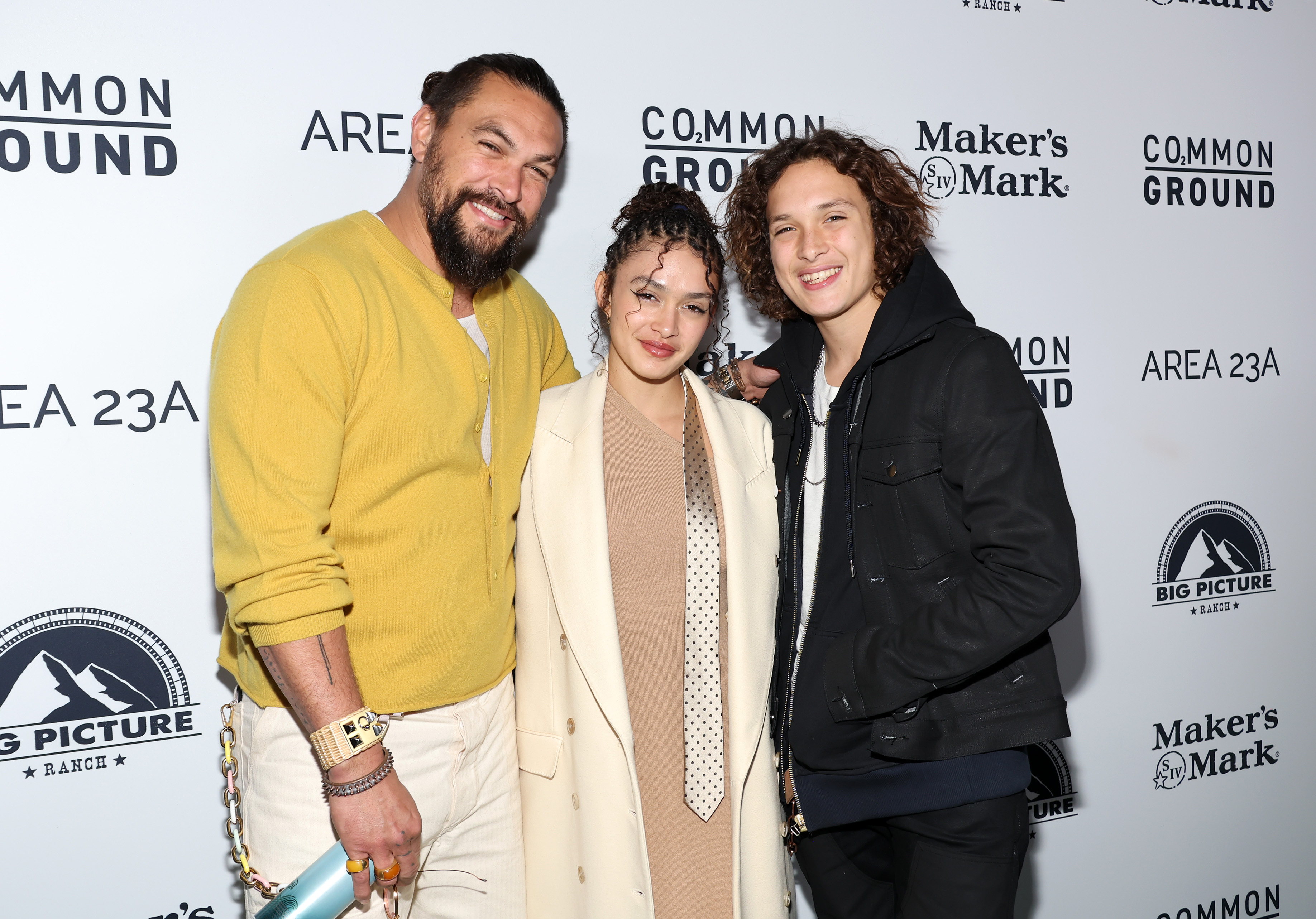 Jason Momoa, Lola and Nakoa-Wolf at the Los Angeles special screening of "Common Ground" in Beverly Hills, California on January 11, 2024. | Source: Getty Images