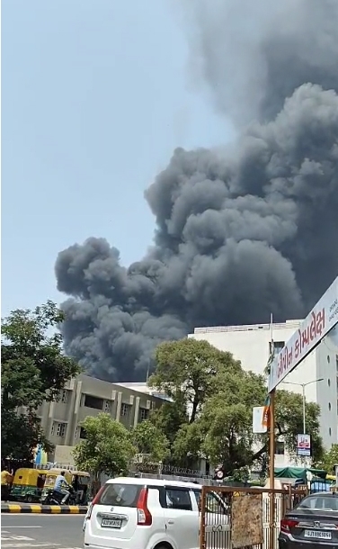 Smoke rises after a plane crash shortly after takeoff from Sardar Vallabhbhai Patel International Airport in India's western state of Gujarat on June 12, 2025 | Source: Getty Images