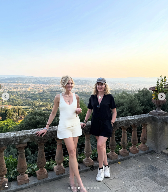 The former model, who was once married to Donald Trump, holding a rosary with a friend in a carrousel posted on August 4, 2026. | Source: Instagram/marlamaples