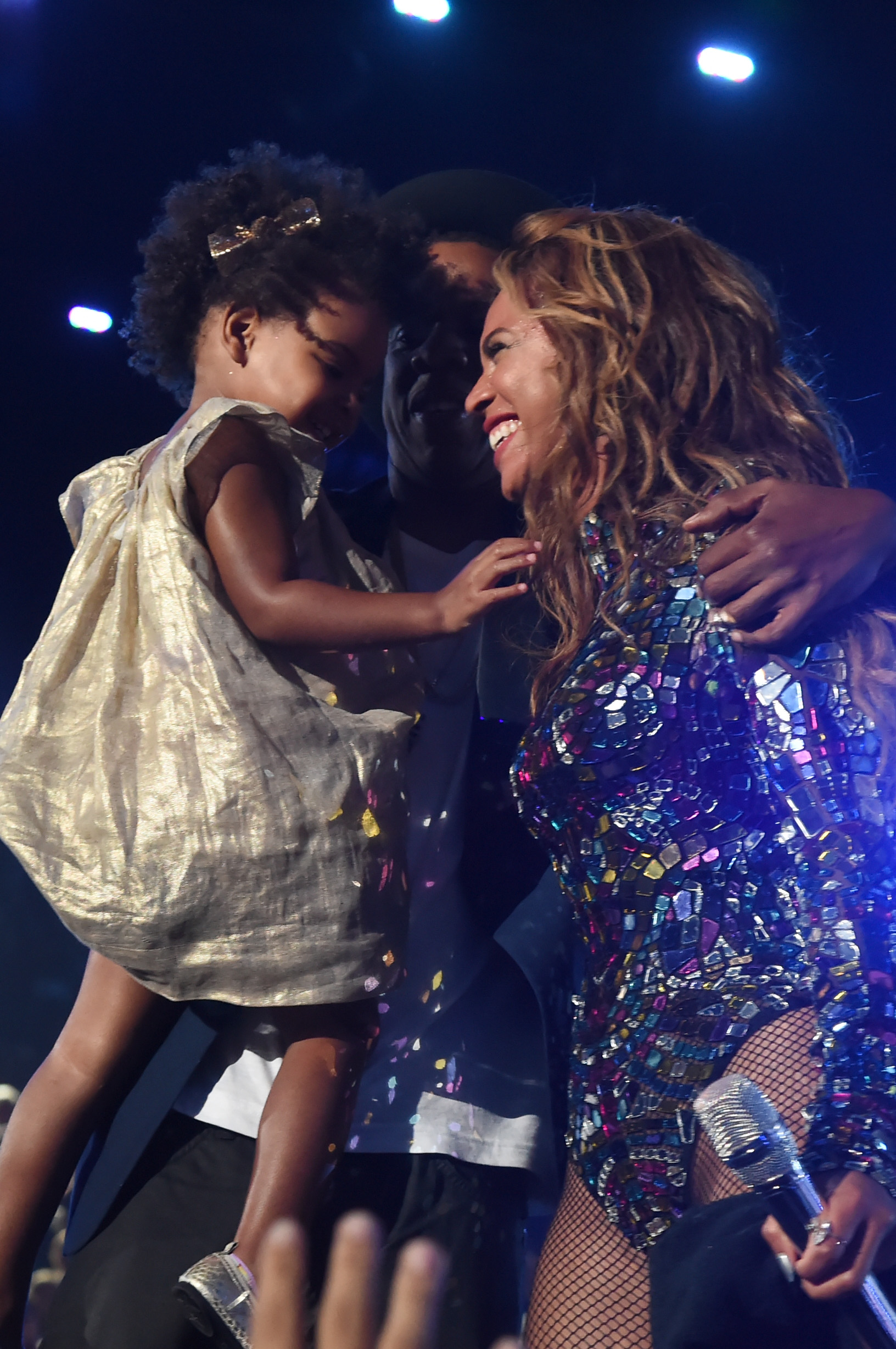 Blue Ivy Carter, Jay Z, and Beyoncé performs onstage during the MTV Video Music Awards on August 24, 2014 | Source: Getty Images