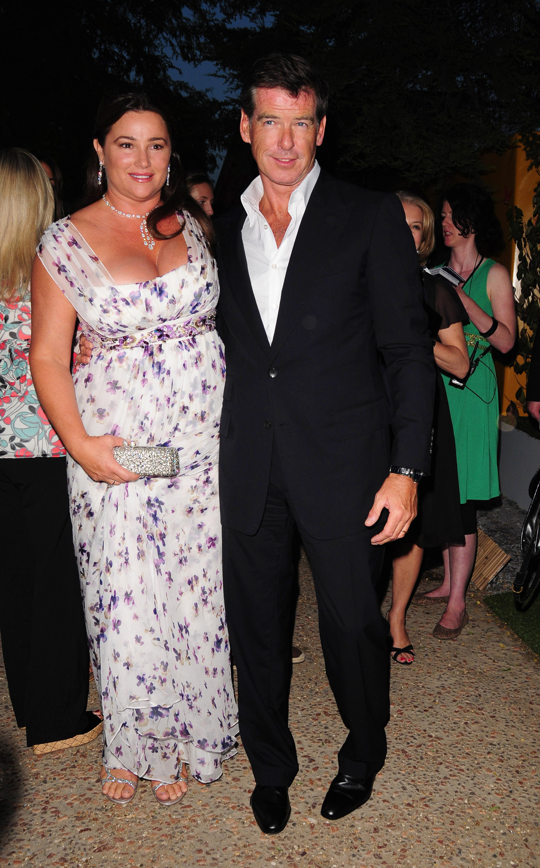 Keely continued accompanying Pierce during the promotion of his musical film "Mamma Mia!" later that year, including appearances in London. | Source: Getty Images