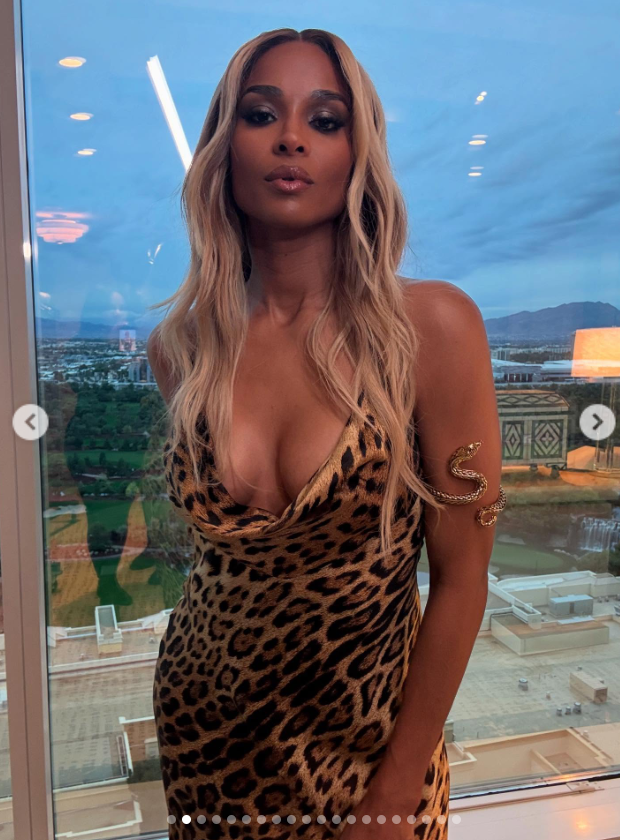 Ciara Wilson in a leopard-print gown, as seen from a post dated November 24, 2025. | Source: Instagram/ciara