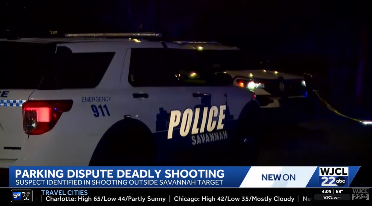 Savannah Police respond to the scene of a fatal shooting outside the Target store on Abercorn Street on January 4, 2026 | Source: YouTube/WJCLNews
