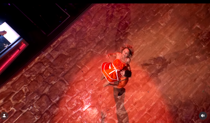 Giada De Laurentiis and Alan Bersten perform their salsa during Viral Hits Night, with Giada mid-routine as the pair competes for another week in the ballroom. The performance ultimately earned them 12/30 from the judges, tying them with another couple for the lowest score of the night. | Source: Instagram/dancingwiththestars