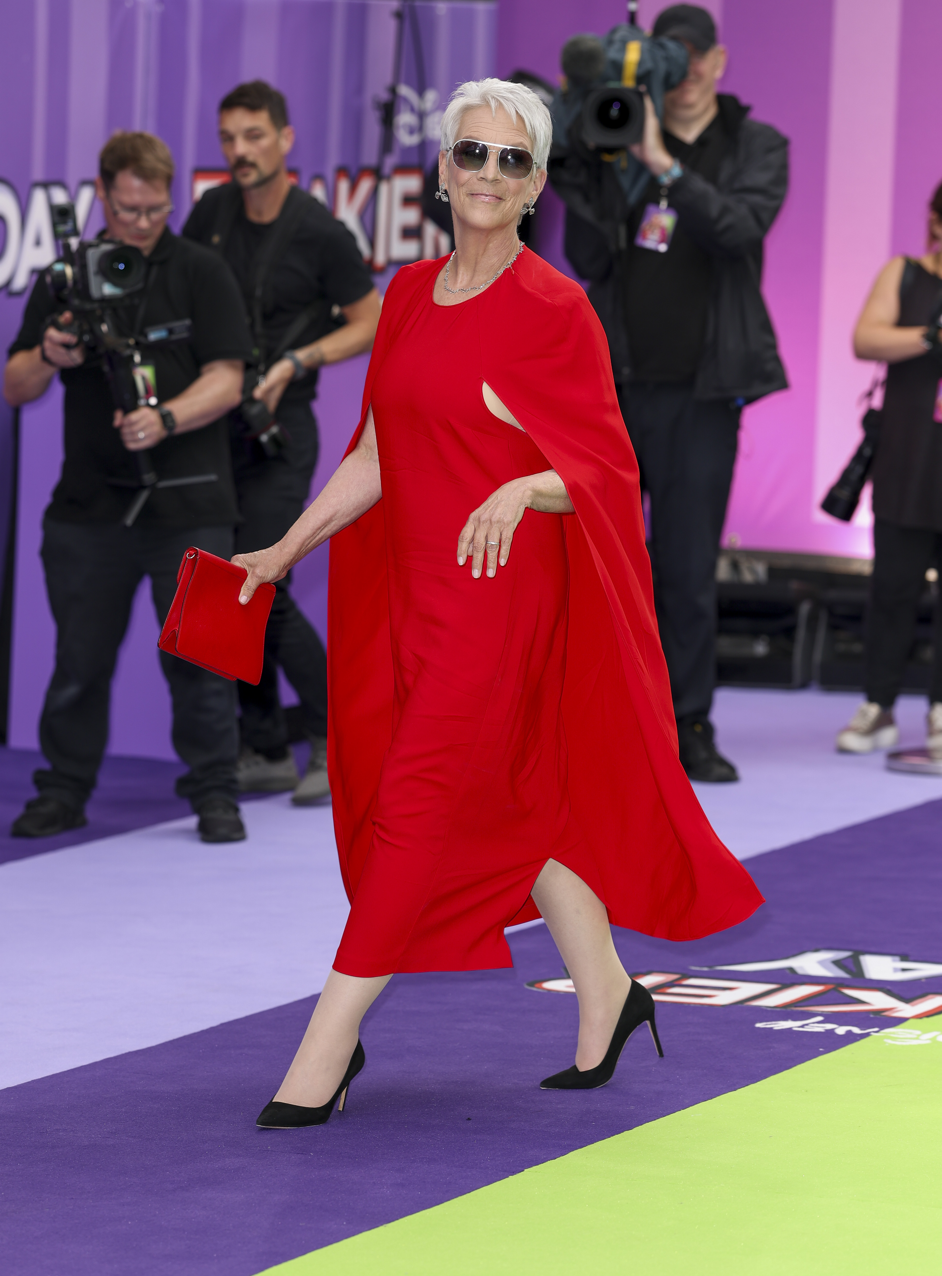 Jamie Lee Curtis is at the "Freakier Friday" UK Premiere at Odeon Luxe Leicester Square in London on July 31, 2025 | Source: Getty Images