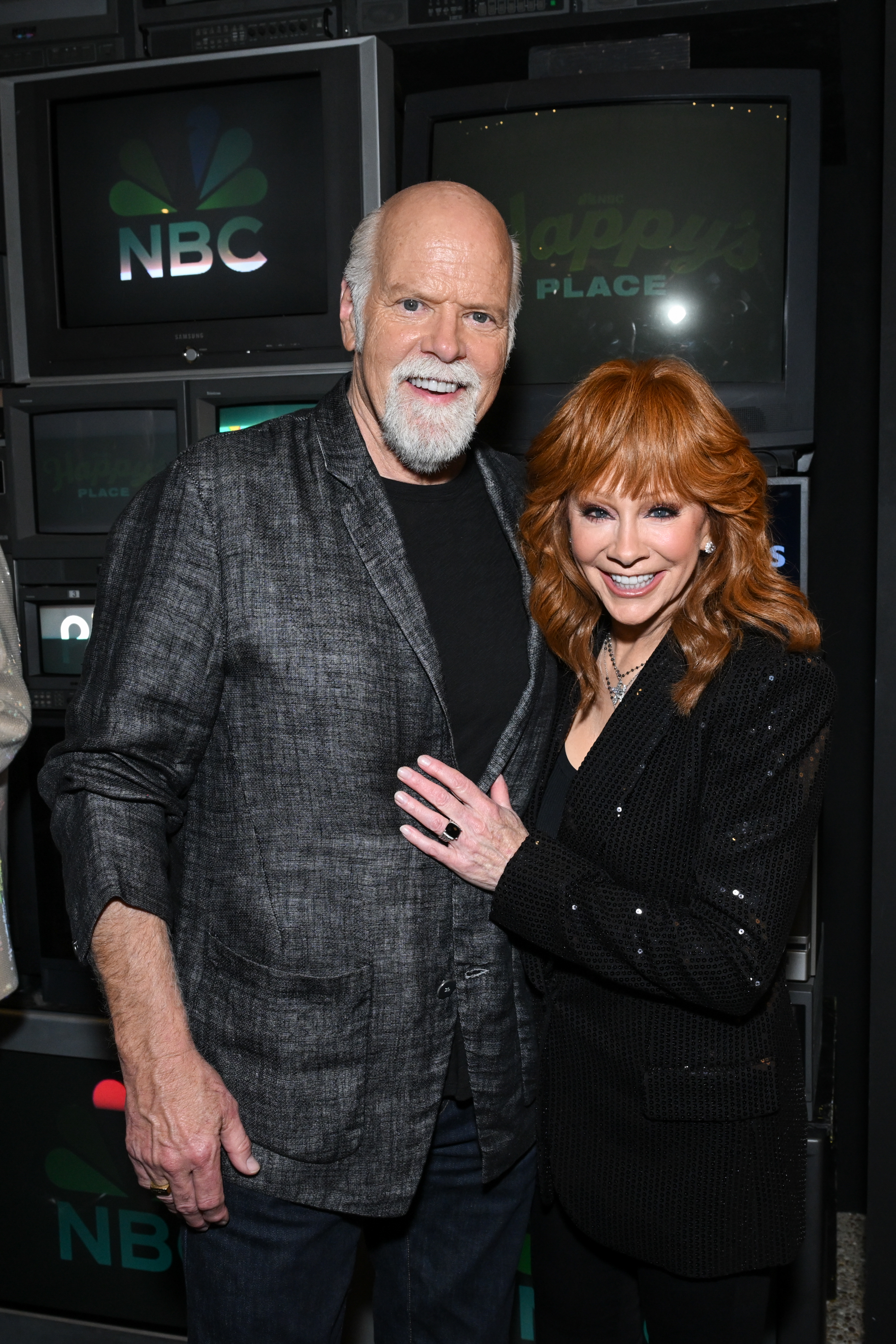 Rex Linn and Reba McEntire are seen at the NBC Celebrates Fall Comedy on October 9, 2024, in Studio City, California | Source: Getty Images