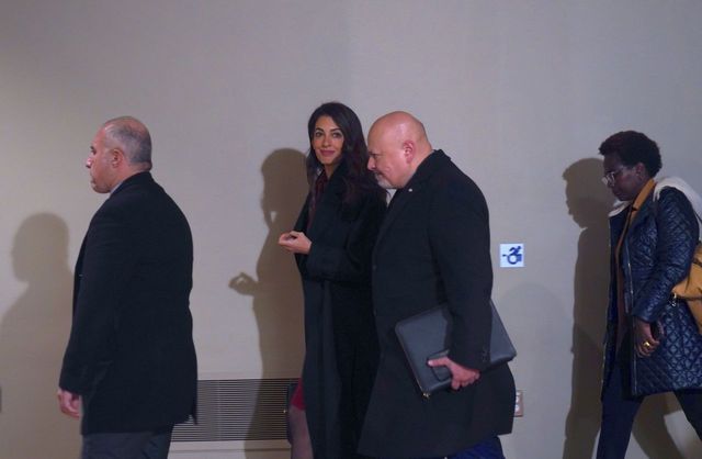 Amal Clooney photographed after a United Nations Security Council meeting at the United Nations Headquarters in New York City on January 25, 2025 | Source: Getty Images