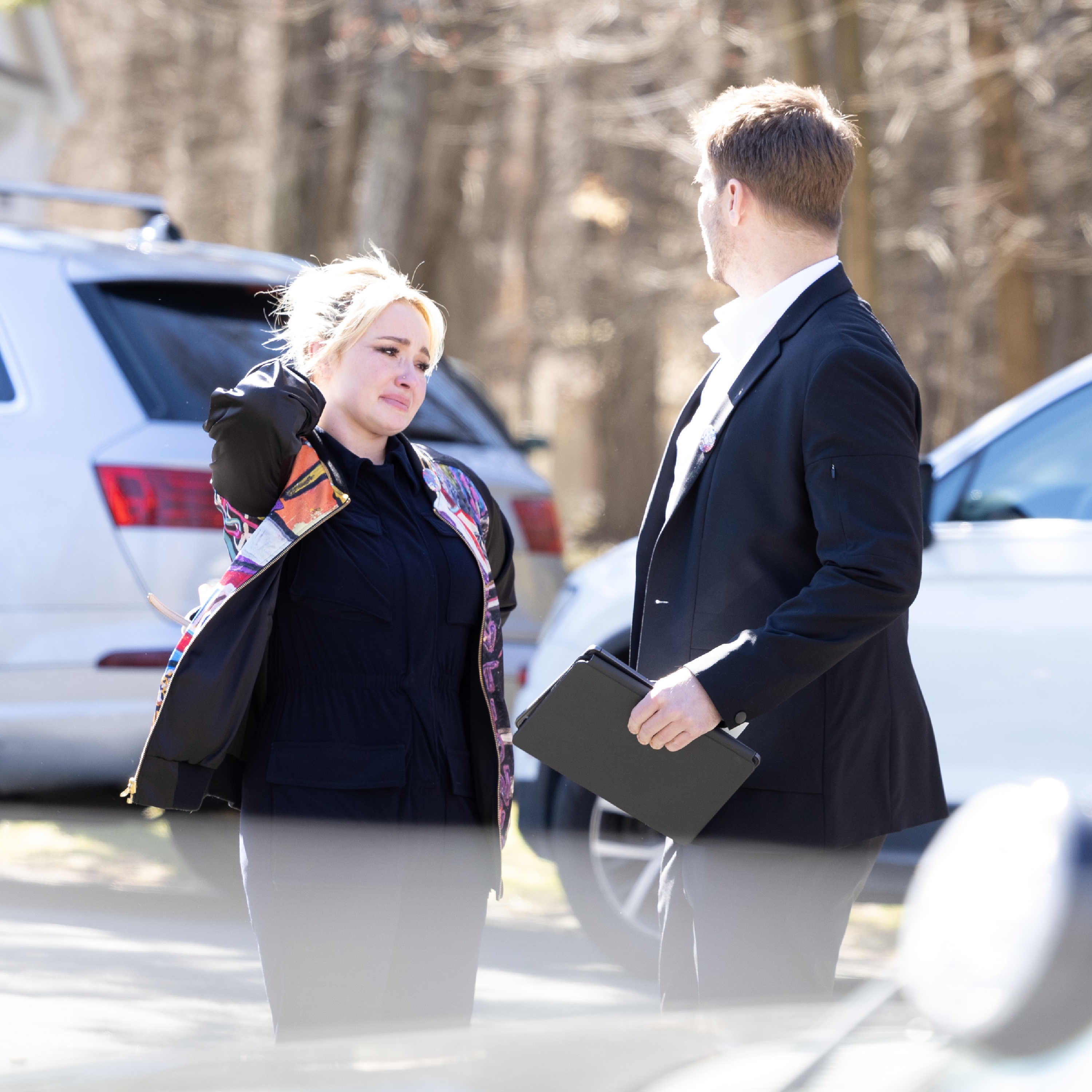 Panettiere was photographed with Brian Hickerson at a celebration of life for her younger brother, Jansen, in Palisades, New York, on March 8, 2023. TMZ later identified Hickerson as her on-again, off-again boyfriend and reported that the two traveled together the day before her death. | Source: Getty Images