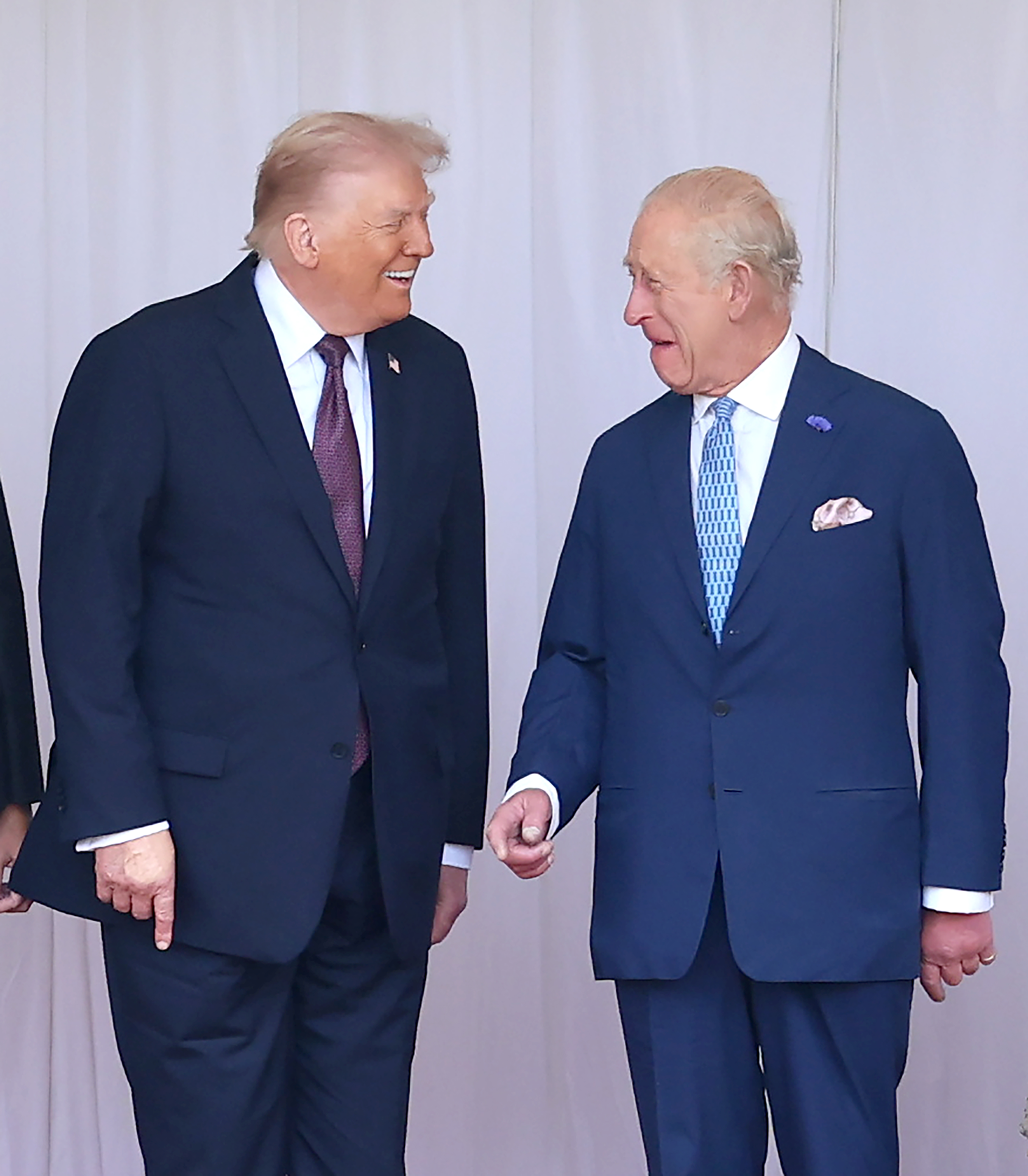 President Donald Trump and King Charles III during the State visit by the President of the United States of America at Windsor Castle on September 17, 2025, in England. | Source: Getty Images