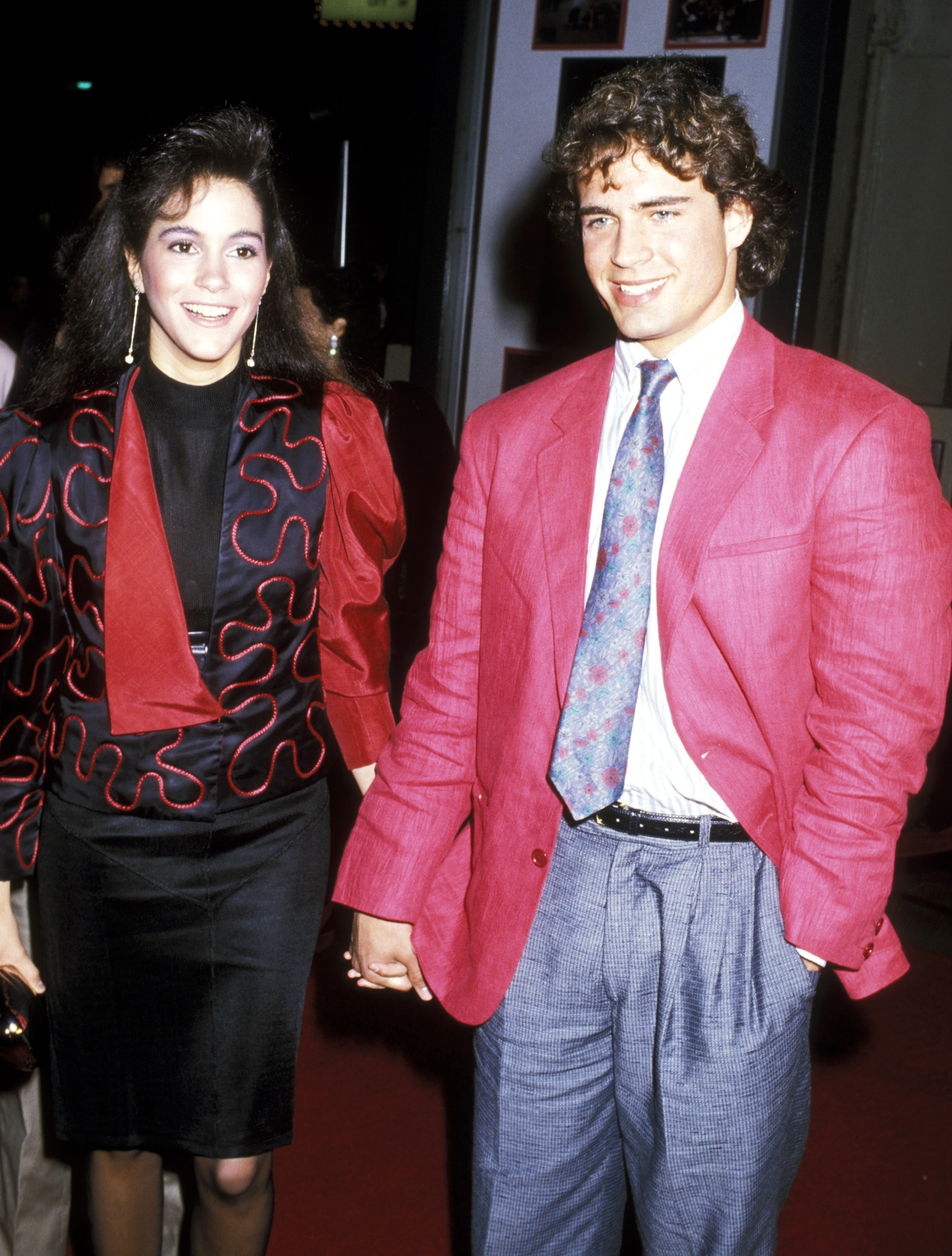 Jami Gertz pictured with Jason Patric during the premiere party for "Crossroads" on March 7, 1986 | Source: Getty Images