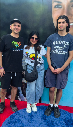 The brothers posing with Tanaya Amar, who attened the King of Popcorn event on August 28, 2026. | Source: Instagram/tanayaamar