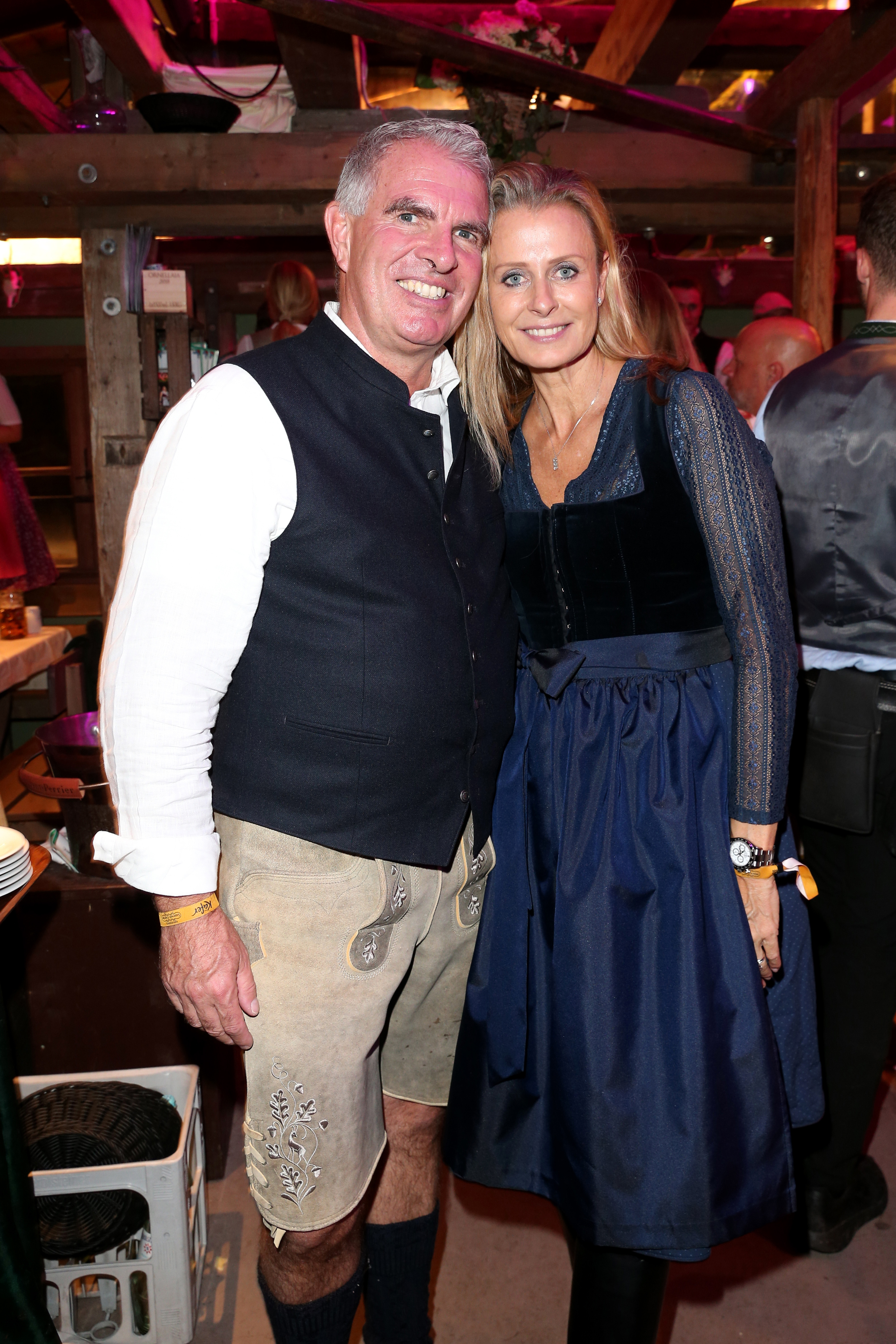Carsten Spohr and Vivian Spohr during Oktoberfest 2024 at Käfer-Schänke on October 5, 2024, in Munich, Germany | Source: Getty Images