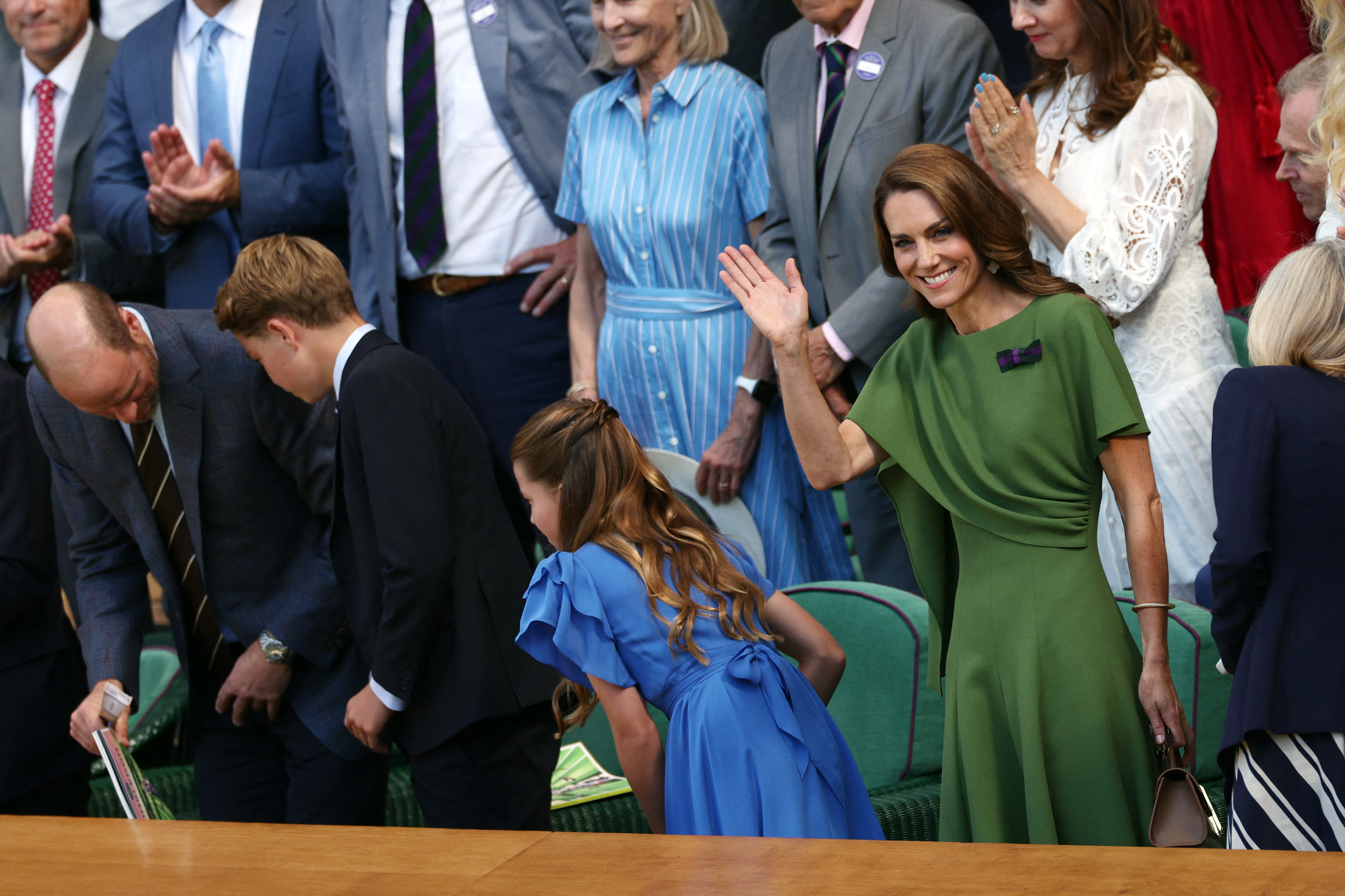 The whole family looked happy  at the men's singles final tennis match on the last day of the Wimbledon Championships at The All England Lawn Tennis and Croquet Club on July 12, 2026, in London, England. | Source: Getty Images