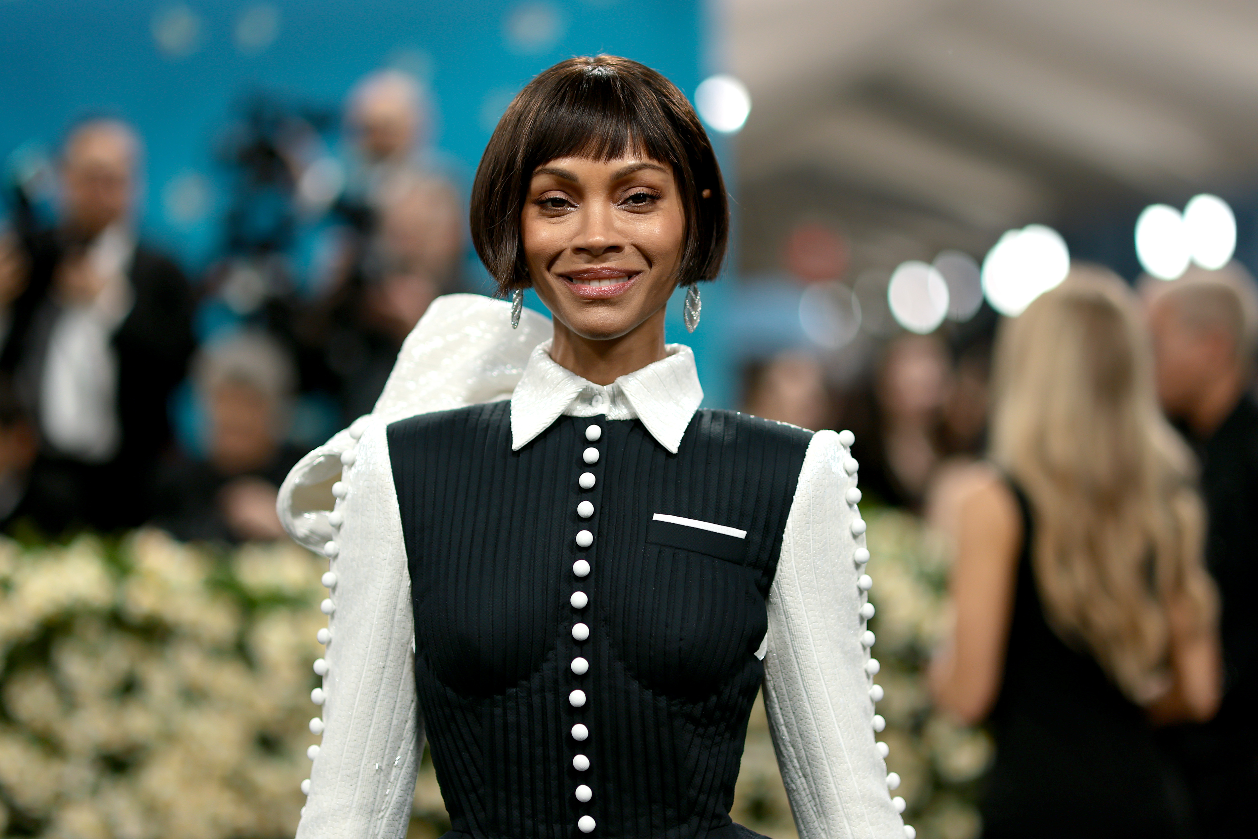 Zoe Saldaña at the Met Gala Celebrating "Superfine: Tailoring Black Style" in New York City on May 5, 2025. | Source: Getty Images