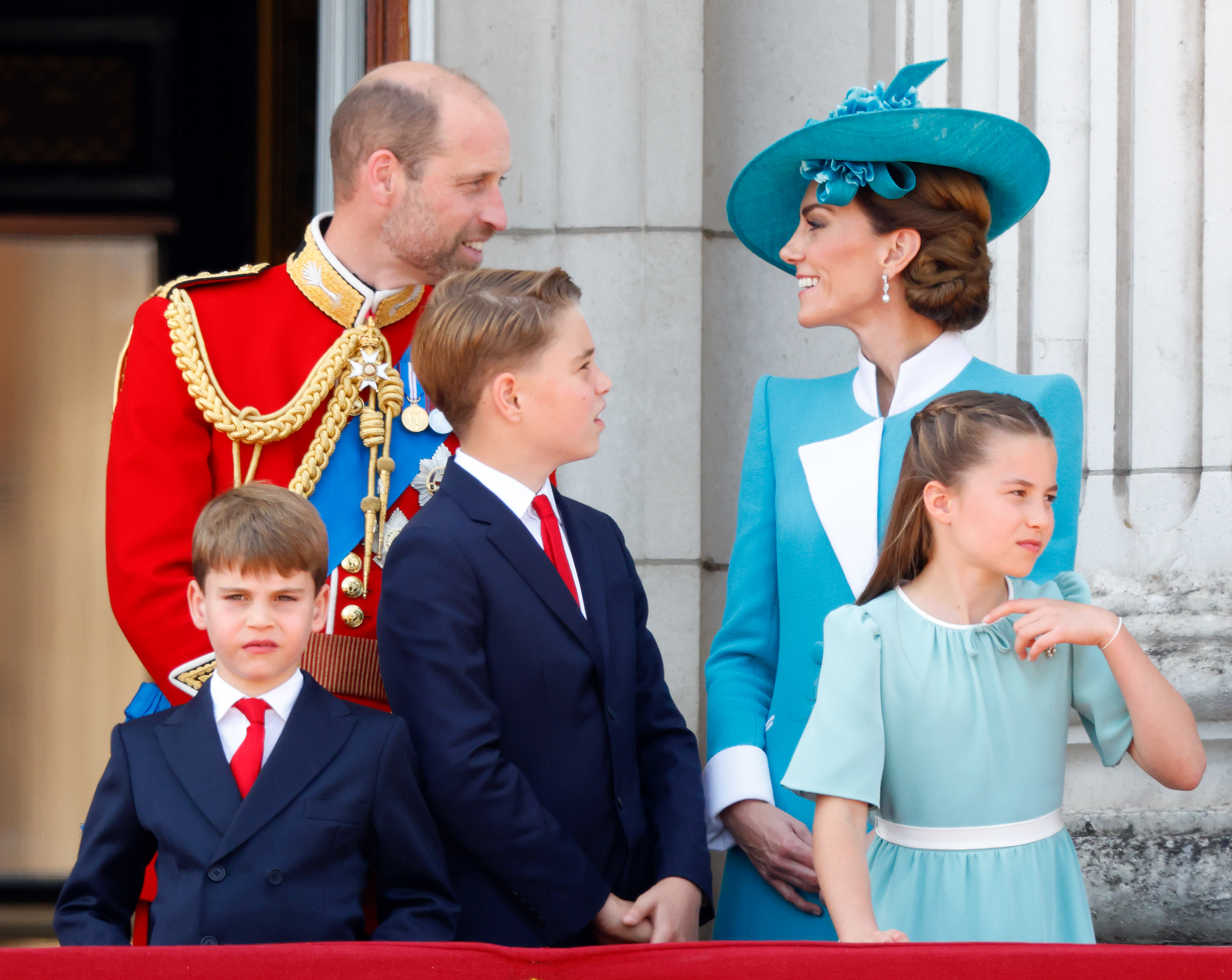 Prince William and Princess Catherine with Princess Charlotte, Prince George, and Prince Louis of Wales on June 14, 2025 | Source: Getty Images