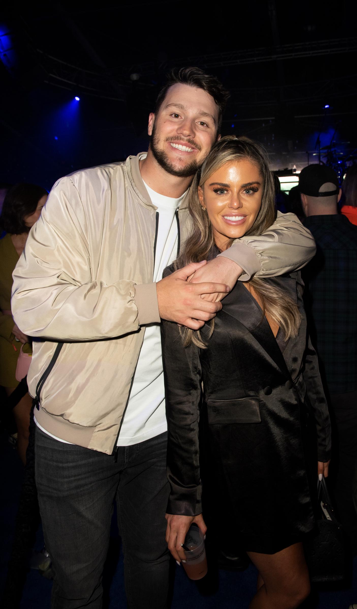 Josh Allen and Brittany Williams at the Homecoming Big Game Weekend featuring Justin Bieber and Marshmello on February 11, 2022, in Los Angeles, California. | Source: Getty Images