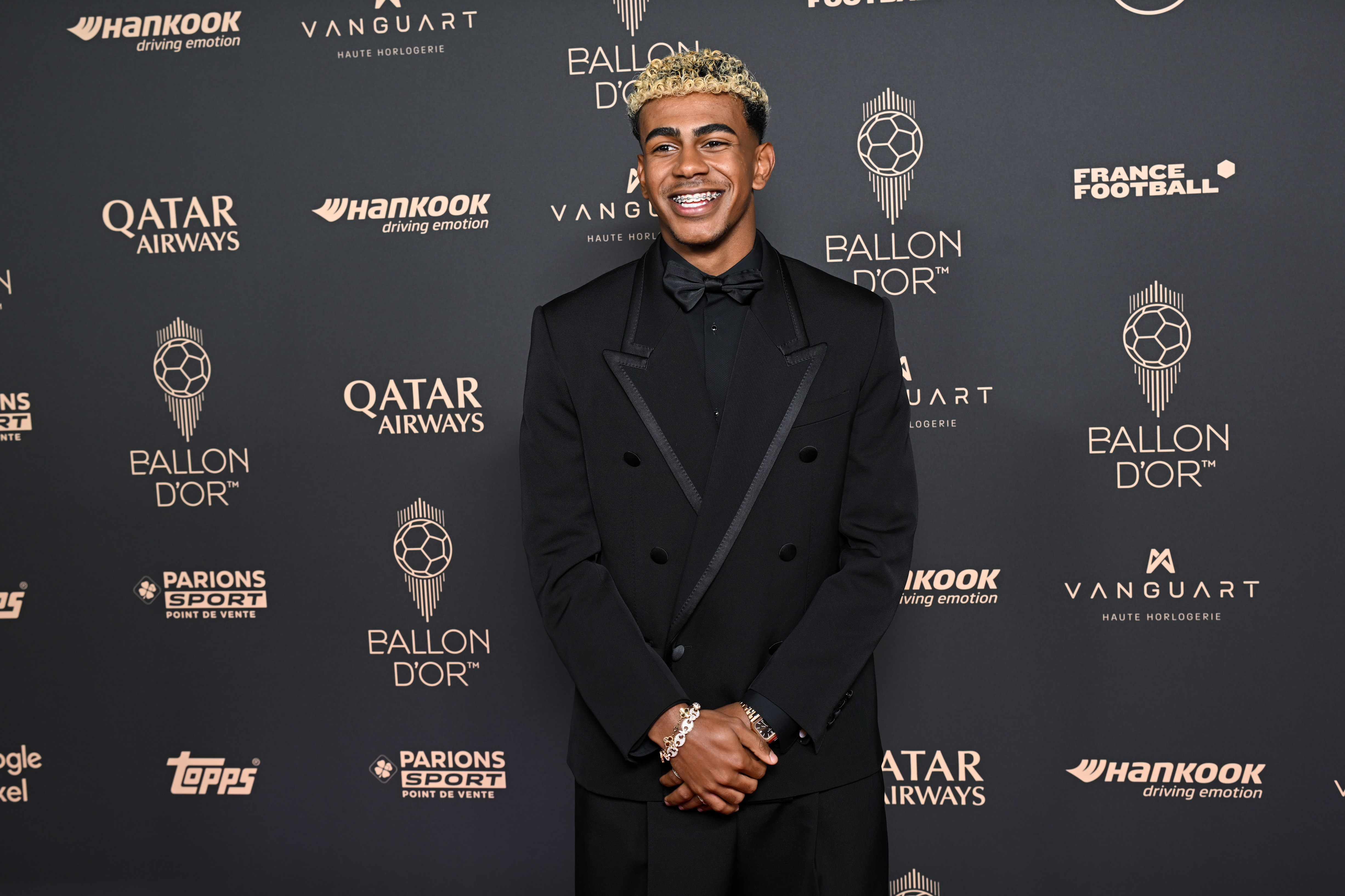 Lamine Yamal during the 69th Ballon d'Or Ceremony photocall at Théâtre du Châtelet on September 22, 2025, in Paris, France. | Source: Getty Images
