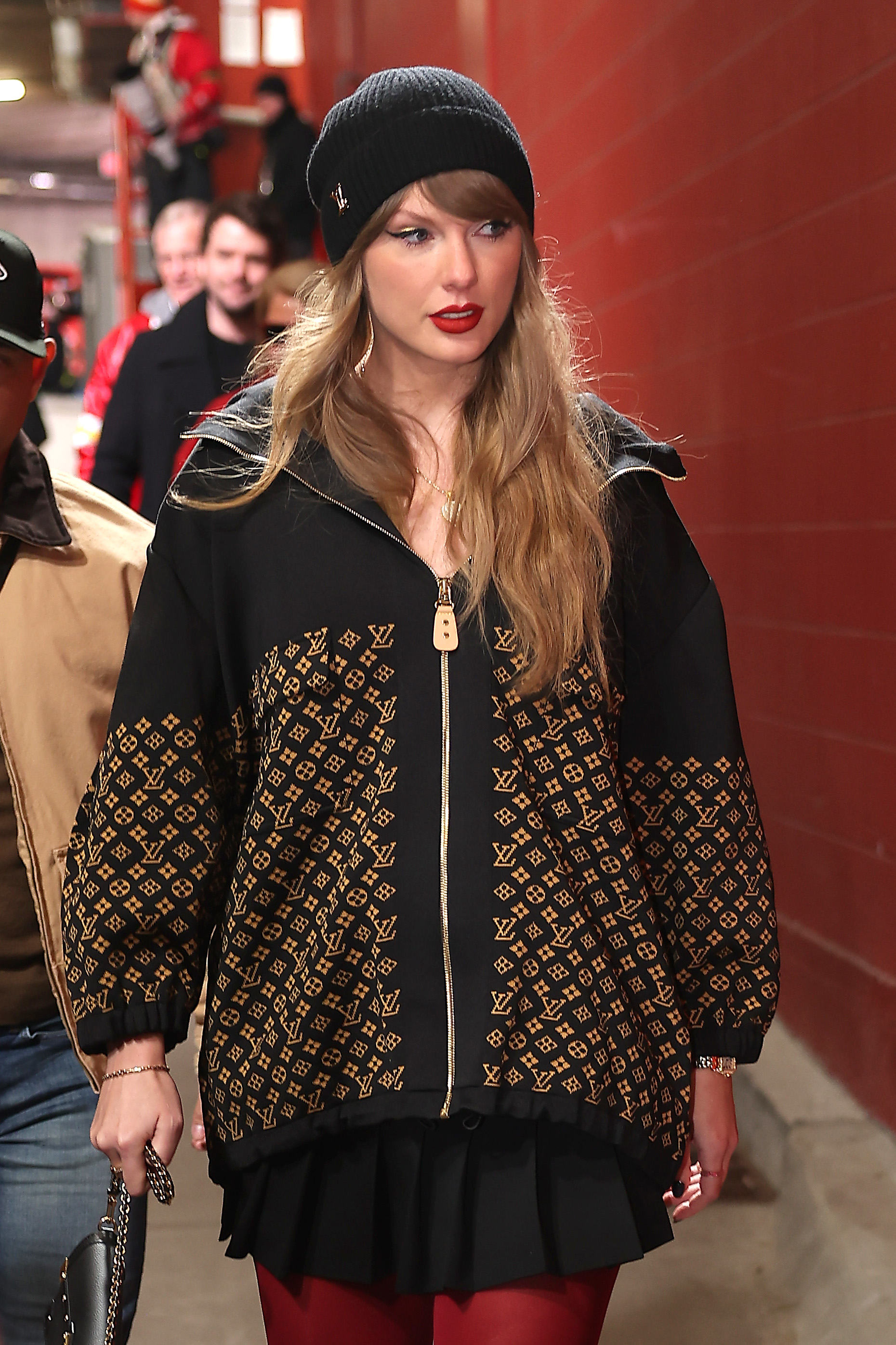 Taylor Swift arrives prior to the AFC Championship Game between the Buffalo Bills and Kansas City Chiefs at GEHA Field at Arrowhead Stadium in Missouri on January 26, 2025 | Source: Getty Images