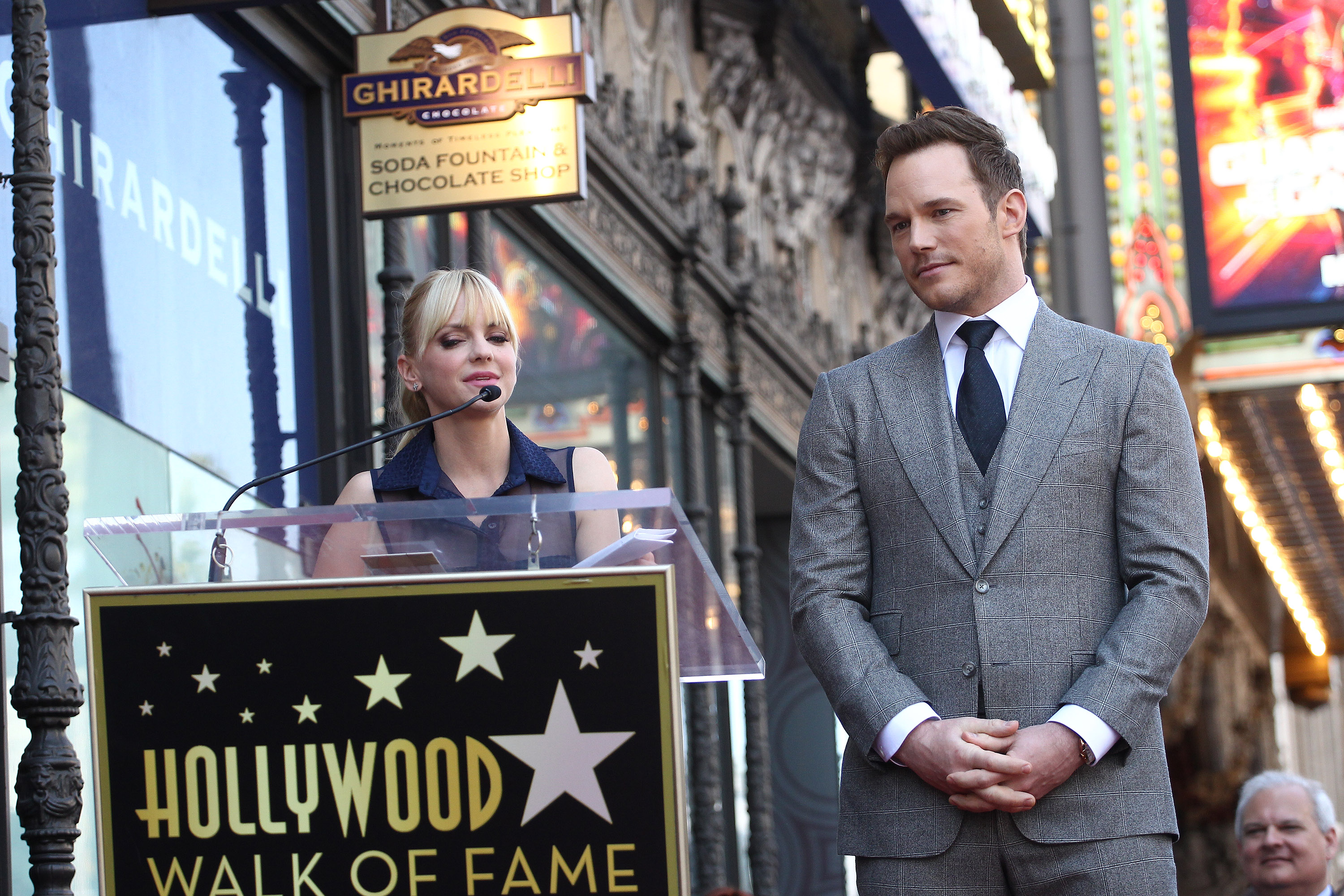 Anna Faris delivered a heartfelt speech when Chris Pratt received his Hollywood Walk of Fame star in April 2017, praising his dedication to their son Jack. The ceremony took place just months before the couple announced their separation. | Source: Getty Images