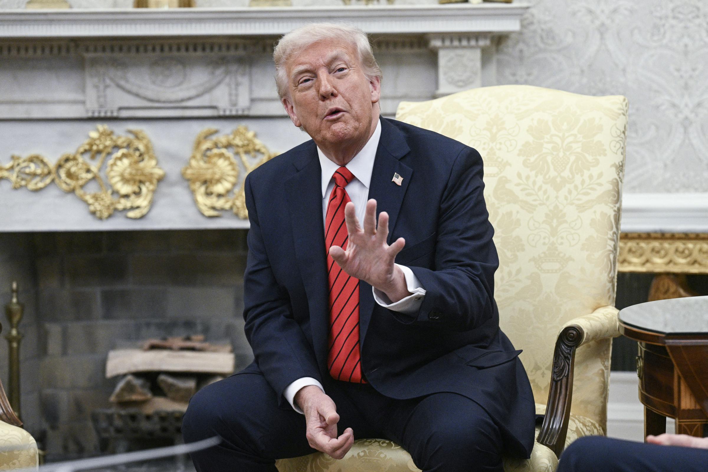 U.S. President Donald Trump in the Oval Office of the White House in Washington, D.C., on April 17, 2025 | Source: Getty Images