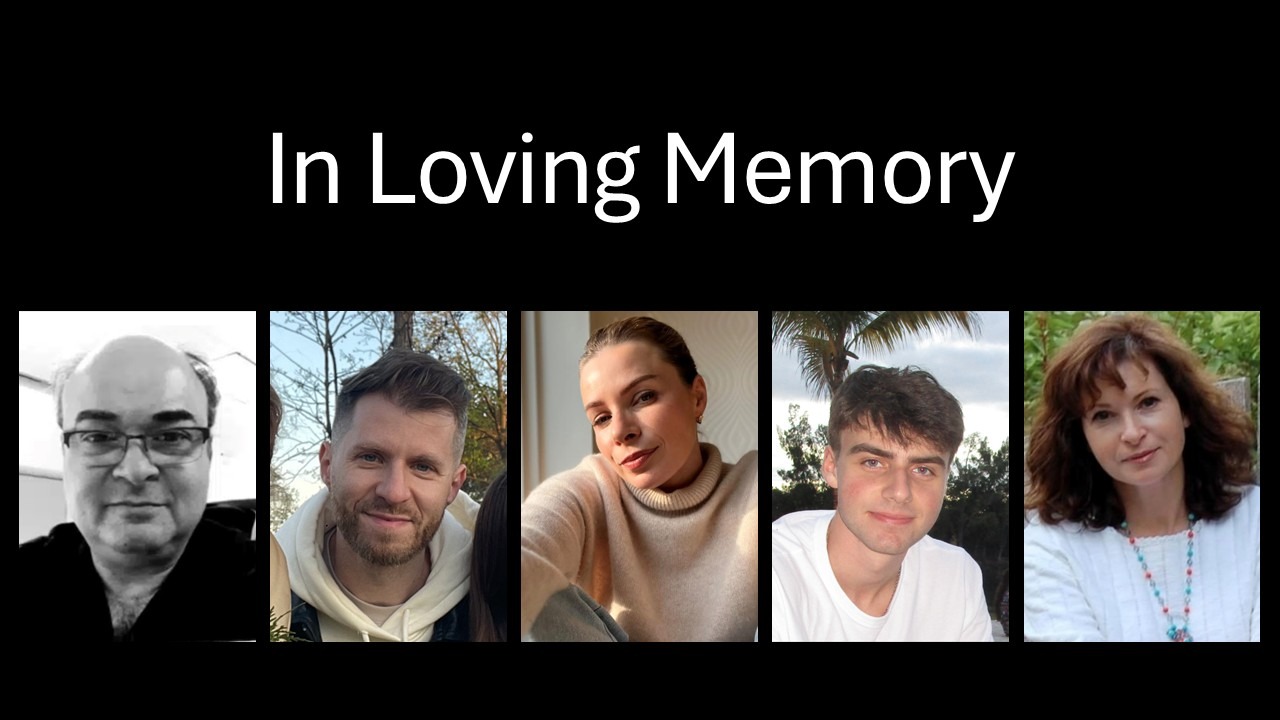 Anatoly "Tony" Ioffe, Yaroslav "Stan" Blyudoy, Larisa Blyudaya, Ben Azizov, and Florita "Rita" Stolyar | Source: GoFundMe/honoring-the-stolyar-blyudoy-azizov-and-ioffe-families