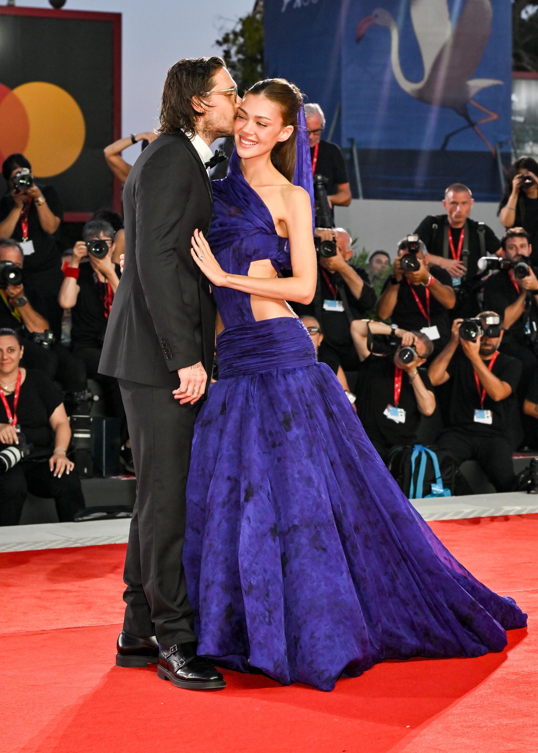 Netizens interpreted this moment between Brooklyn Beckham and Nicola Peltz Beckham in a very different way on the "Kinéo Award" red carpet during the 83rd Venice International Film Festival on September 5, 2026, in Venice, Italy. | Source: Getty Images