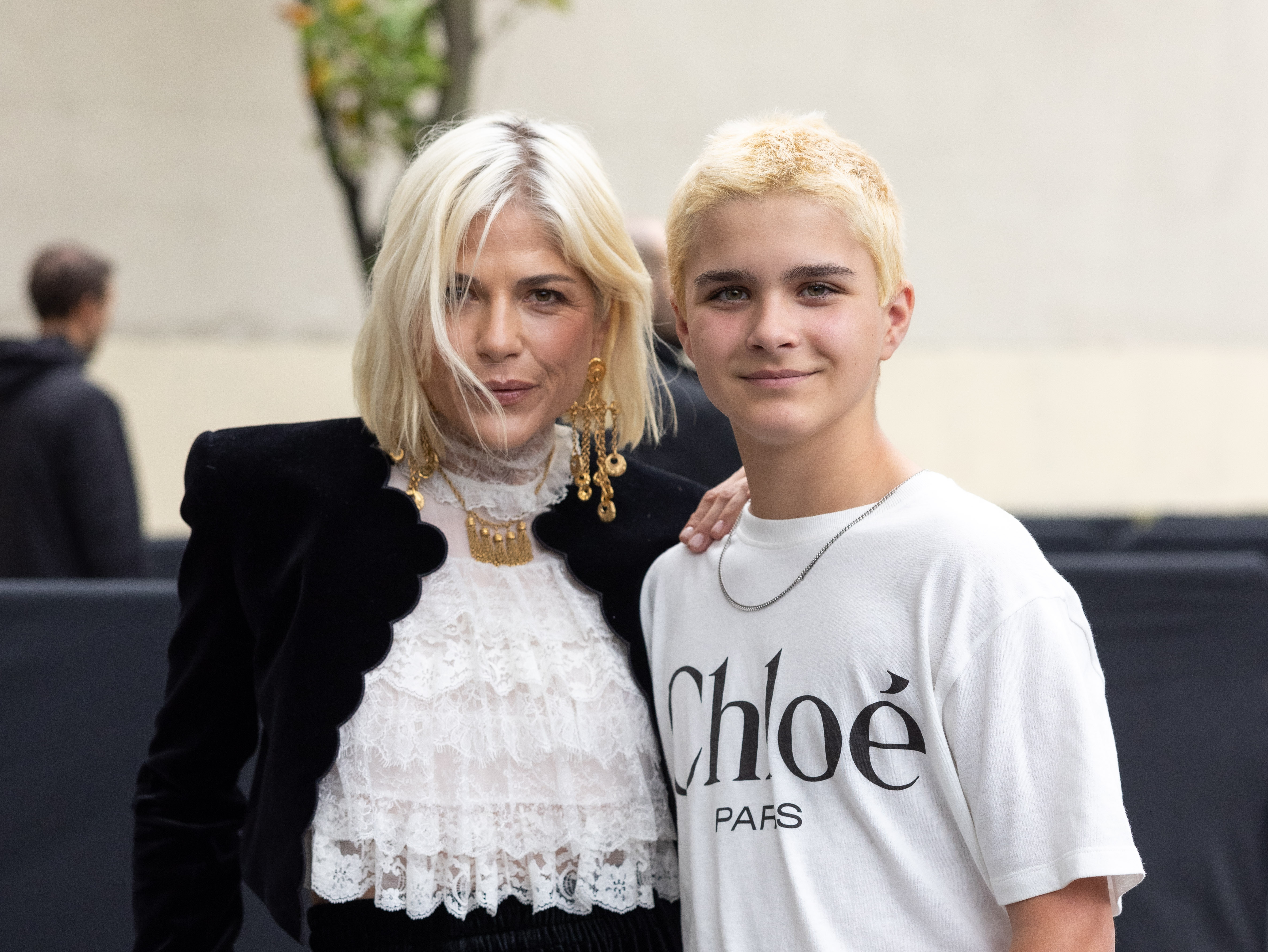 Selma Blair and her son, Arthur Saint Bleick, attend the Chloé fashion show in Paris on September 26, 2024. Kiernan later mentioned Arthur in his Instagram Story, asking followers to pray for both mother and son amid Blair's legal troubles. | Source: Getty Images