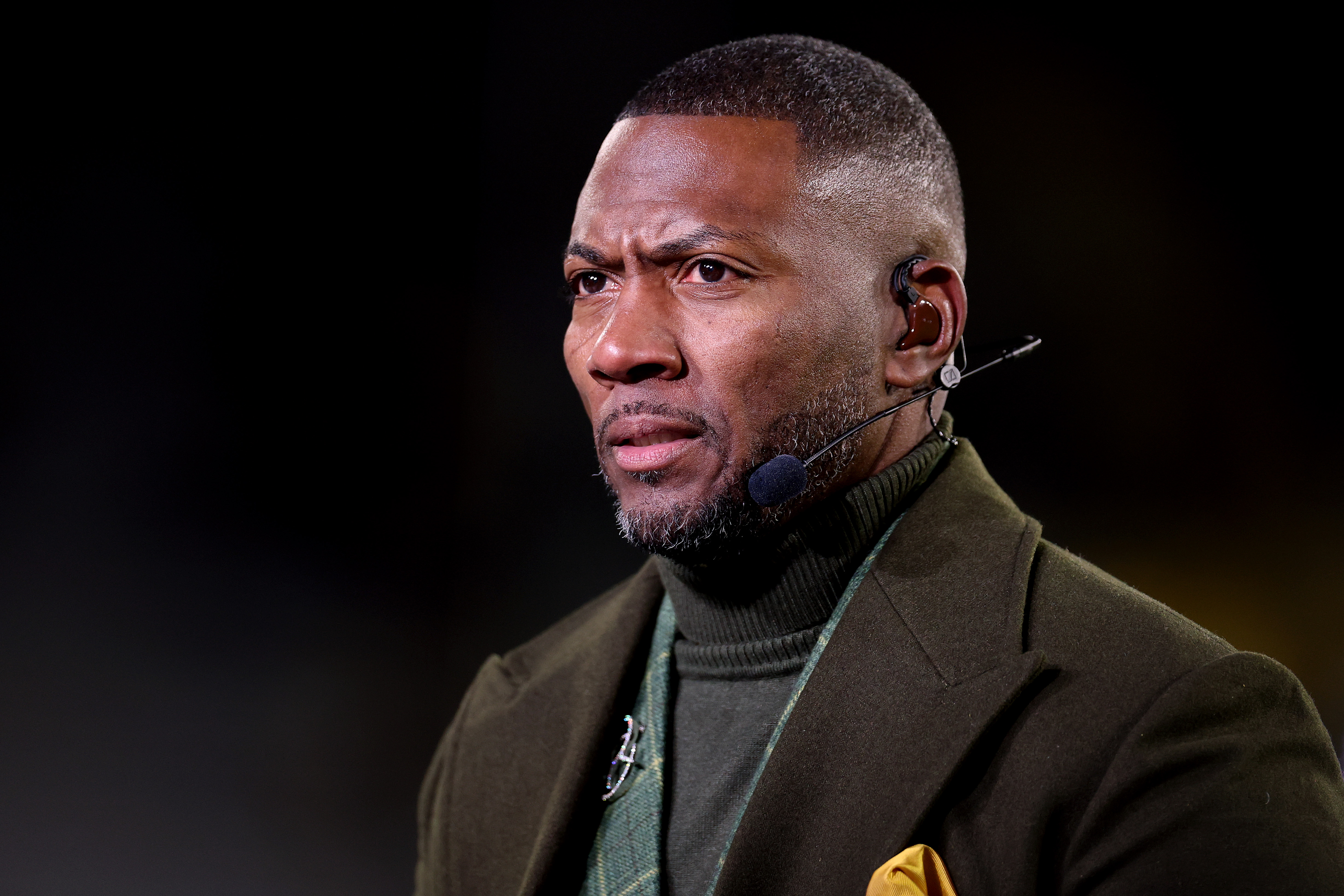 Ryan Clark looks on before the game between the Green Bay Packers and the Philadelphia Eagles at Lambeau Field on November 10, 2025, in Green Bay, Wisconsin. | Source: Getty Images