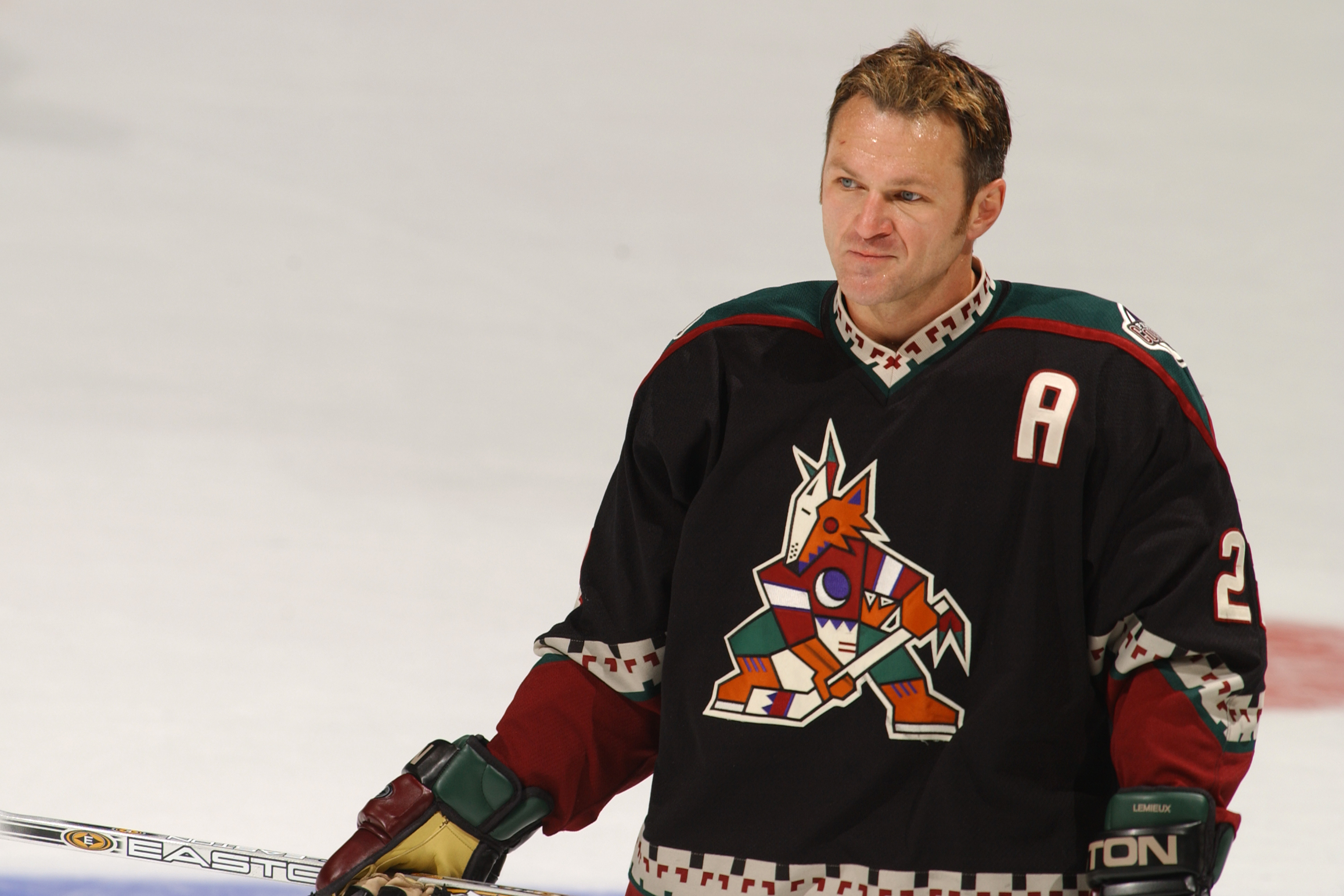 Claude Lemieux #22 of the Phoenix Coyotes looks on before a NHL hockey game against the Washington Capitals at MCI Center on November 3, 2001. | Source: Getty Images