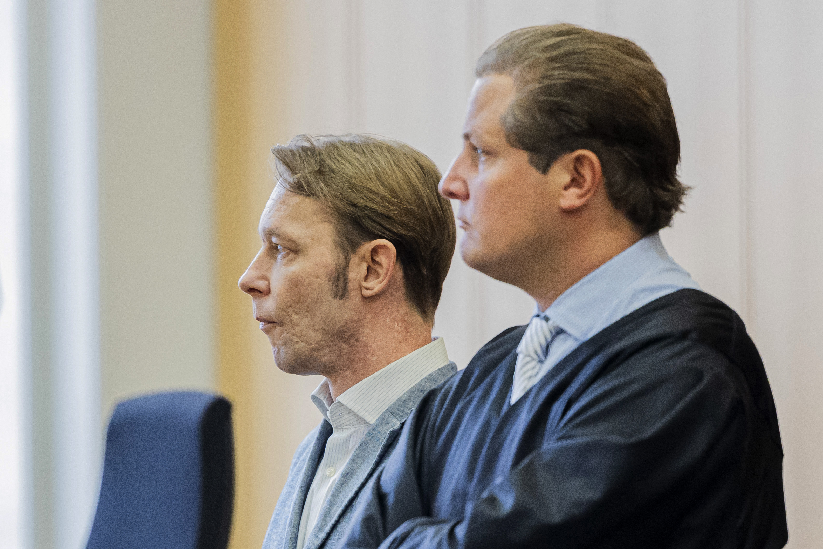 Christian Bruckner and Friedrich Fuelscher pictured at the courtroom on October 8, 2024, in Braunschweig, Germany. | Source: Getty Images