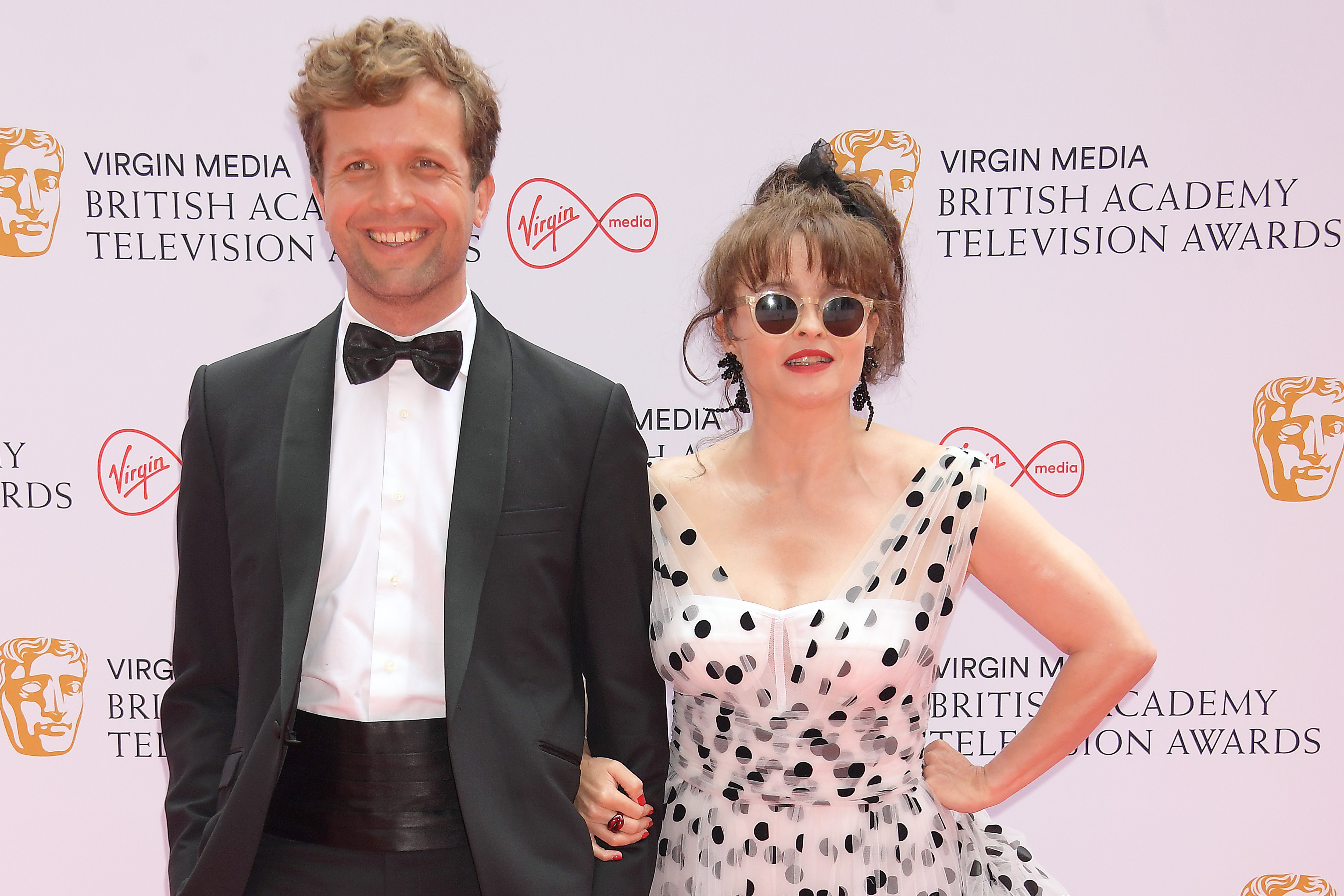 Rye Dag Holmboe and Helena Bonham Carter at the Virgin Media British Academy Television Awards 2021 on June 6 in London, England. | Source: Getty Images