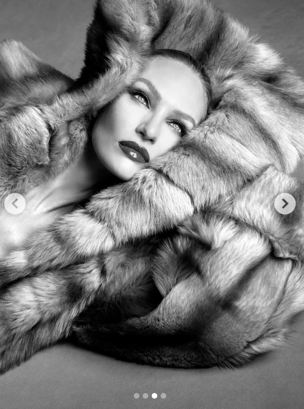 Candice Swanepoel stuns in a black-and-white editorial portrait for V Magazine’s V161 issue, photographed by Luigi and Iango. | Source: Instagram/candiceswanepoel