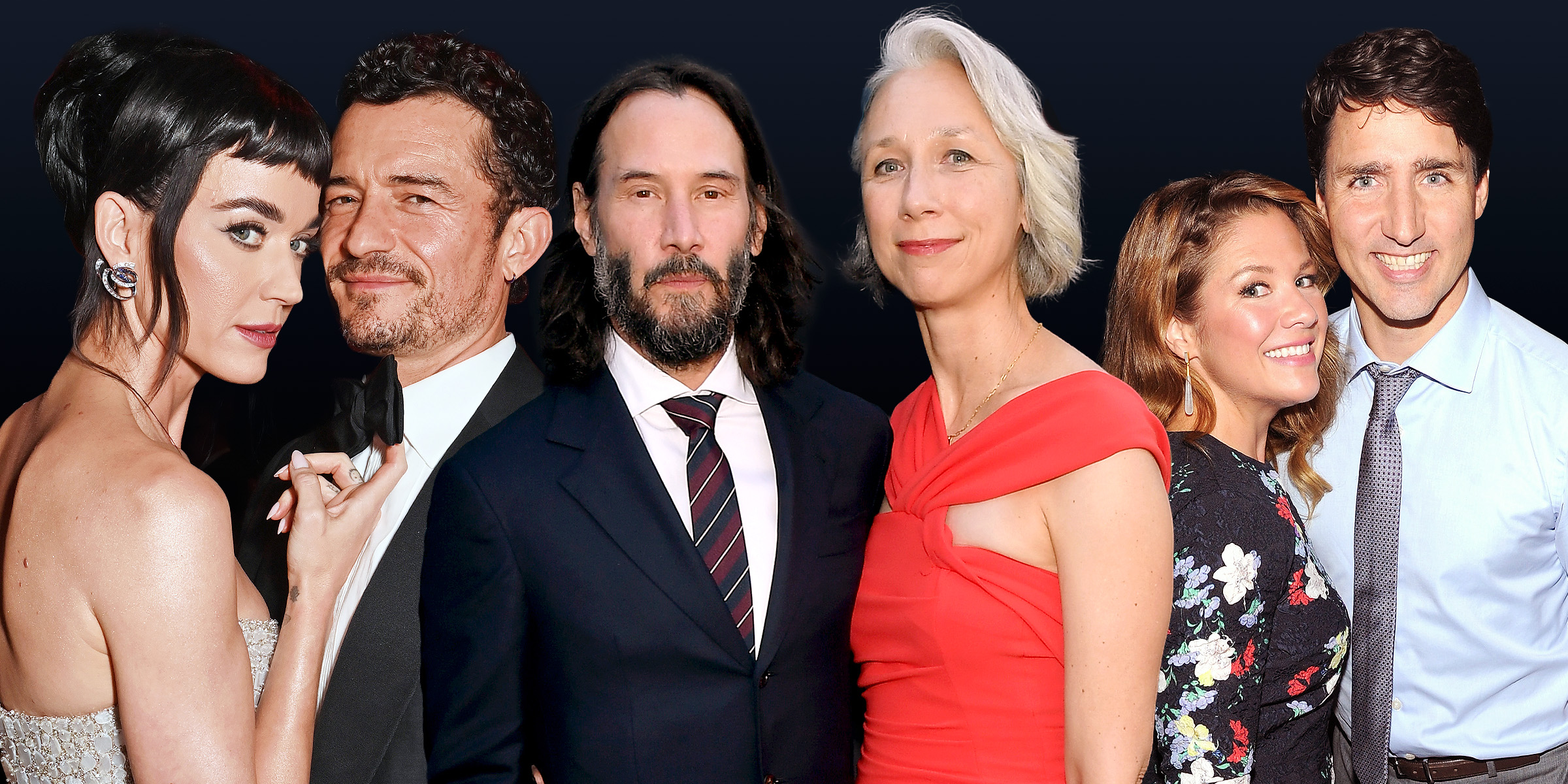 Katy Perry and Orlando Bloom | Keanu Reeves and Alexandra Grant | Sophie Grégoire Trudeau and Justin Trudeau | Source: Getty Images