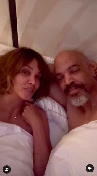 Halle Berry and Van Hunt laying in bed as Berry speaks about her plans for Mother's Day, posted on May 11, 2025. | Source: Instagram/halleberry