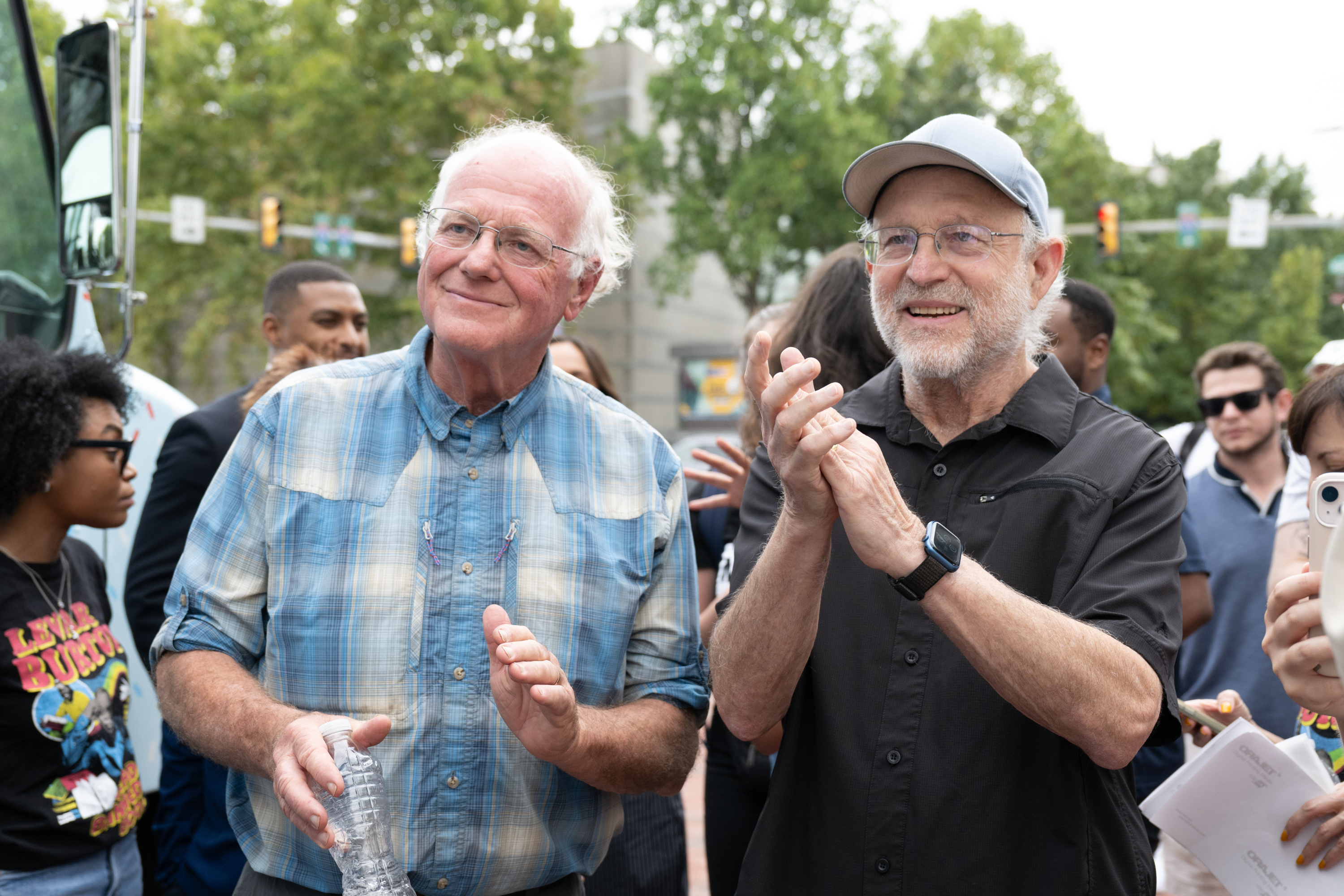 Ben Cohen and Jerry Greenfield are pictured in Philadelphia, Pennsylvania, on September 16, 2024 | Source: Getty Images