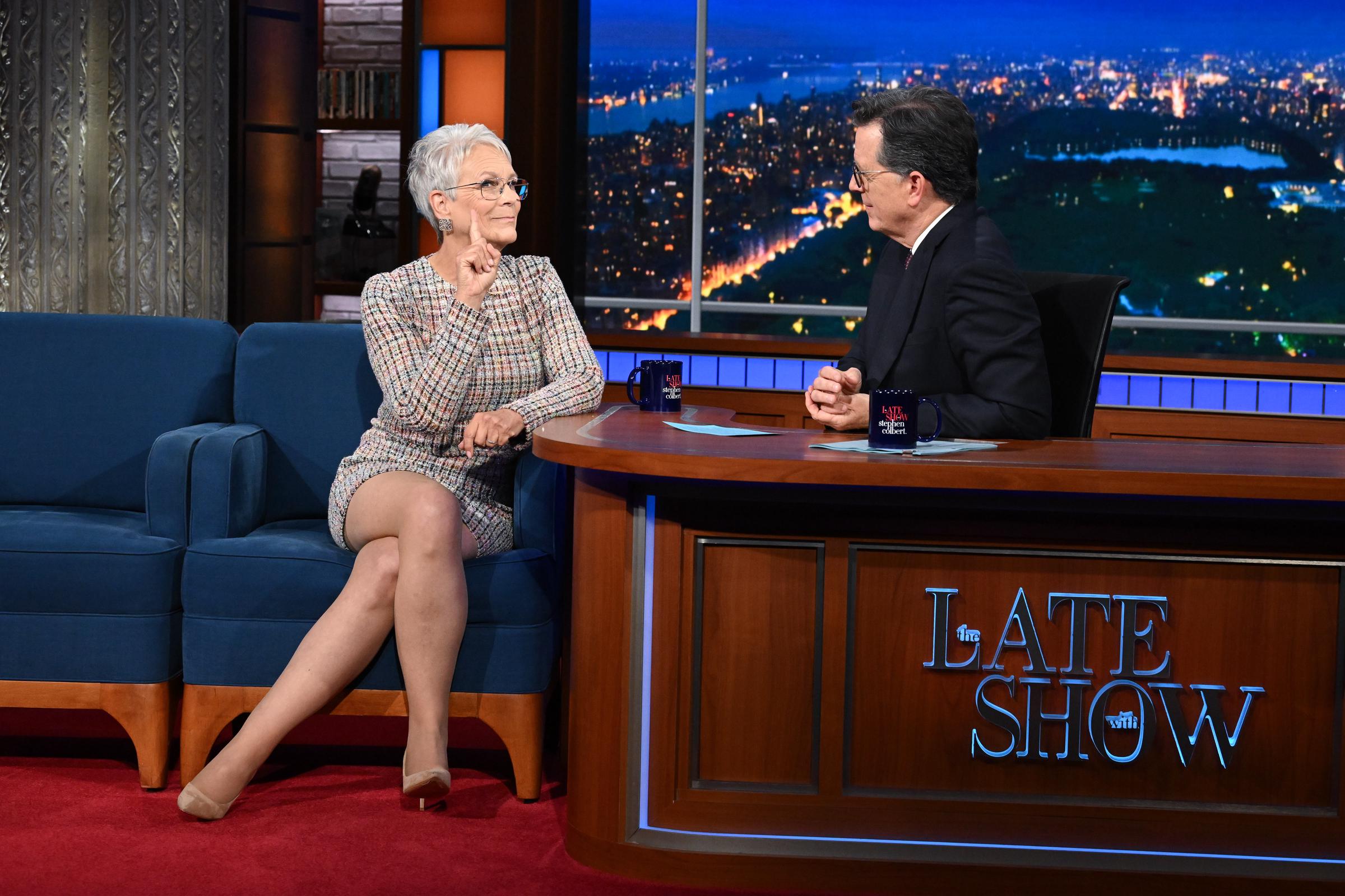 Jamie Lee Curtis is a guest on "The Late Show with Stephen Colbert" in New York City on July 29, 2025 | Source: Getty Images