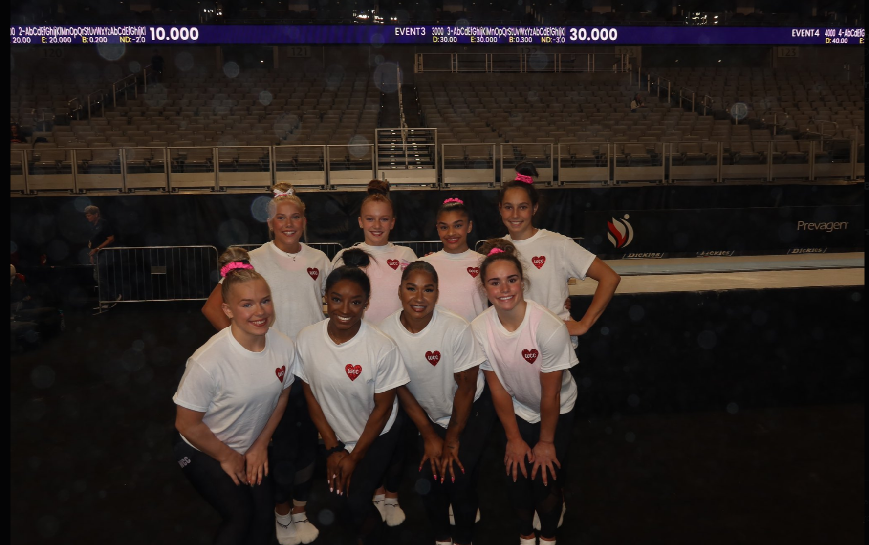 Simone Biles and her team during podium training dated May 31, 2024 | Source: X/Simone_Biles