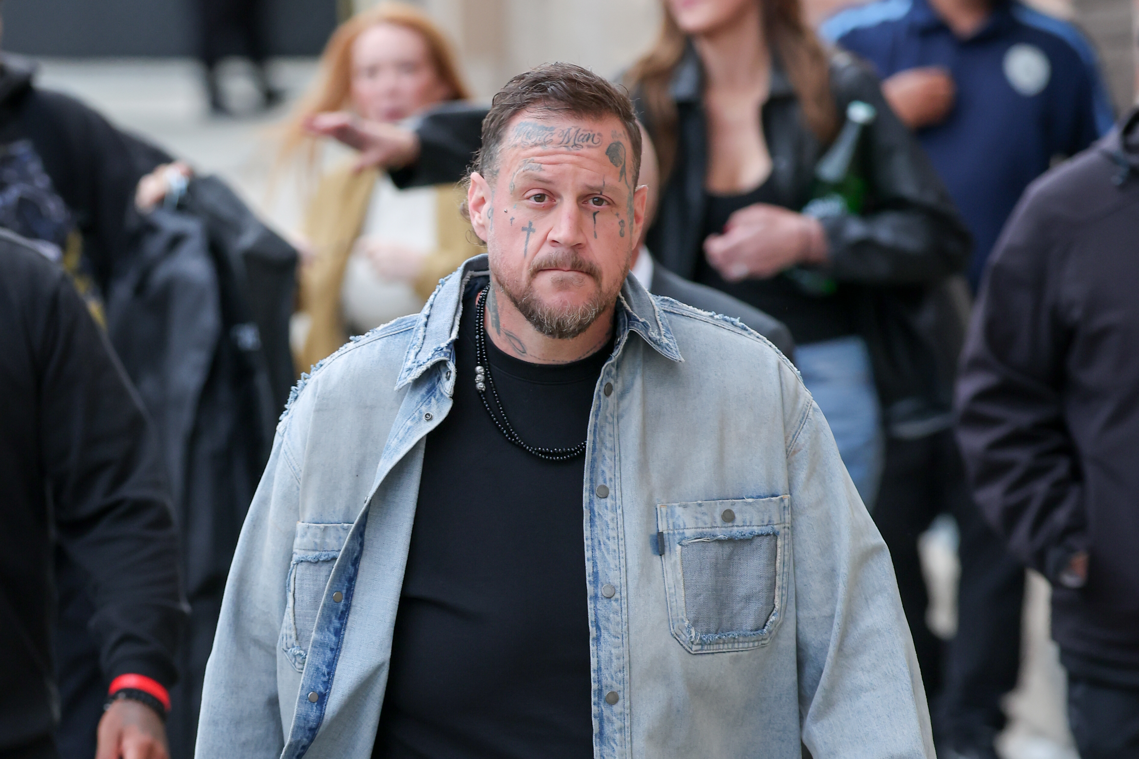 Jelly Roll is seen in Los Angeles on May 4, 2026. The appearance came weeks before reports revealed that he and Bunnie Xo had begun living separately and working through the division of their assets following their divorce filing. | Source: Getty Images