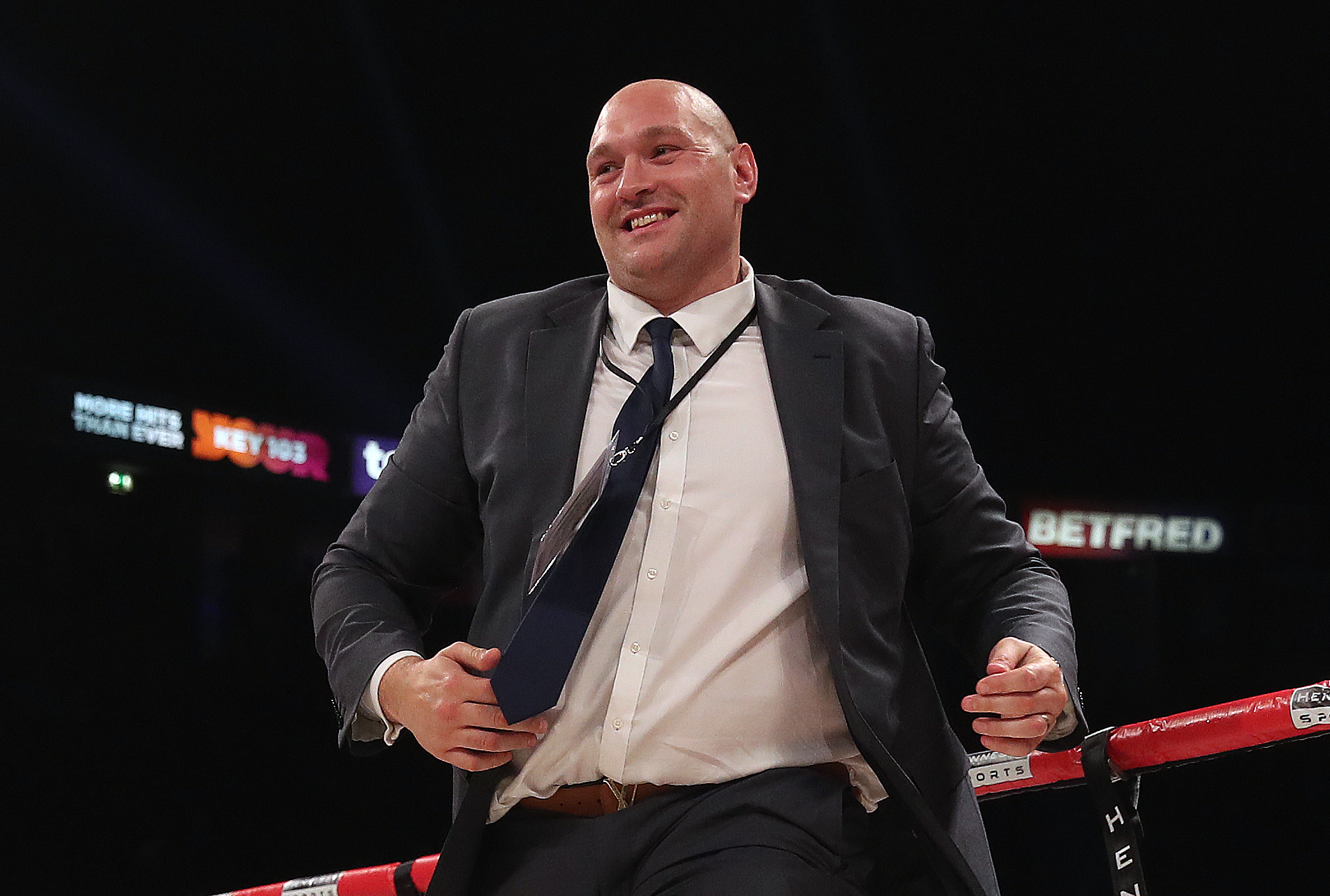 Tyson Fury smiled from inside the ring at Manchester Arena in Manchester, England, on September 23, 2017. Nearly two years had passed since his career-defining victory over Wladimir Klitschko, but Fury remained away from competitive boxing as his weight continued to rise. During this period, the former heavyweight champion would eventually reach roughly 28 stone before committing himself to a comeback.