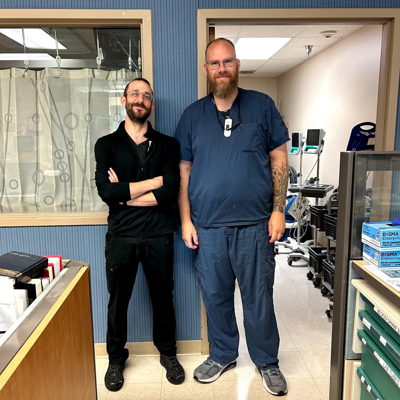 Alex Pretti with a colleague at a hospital, from a post dated January 24, 2026 | Source: Facebook/Andrew Rolyat