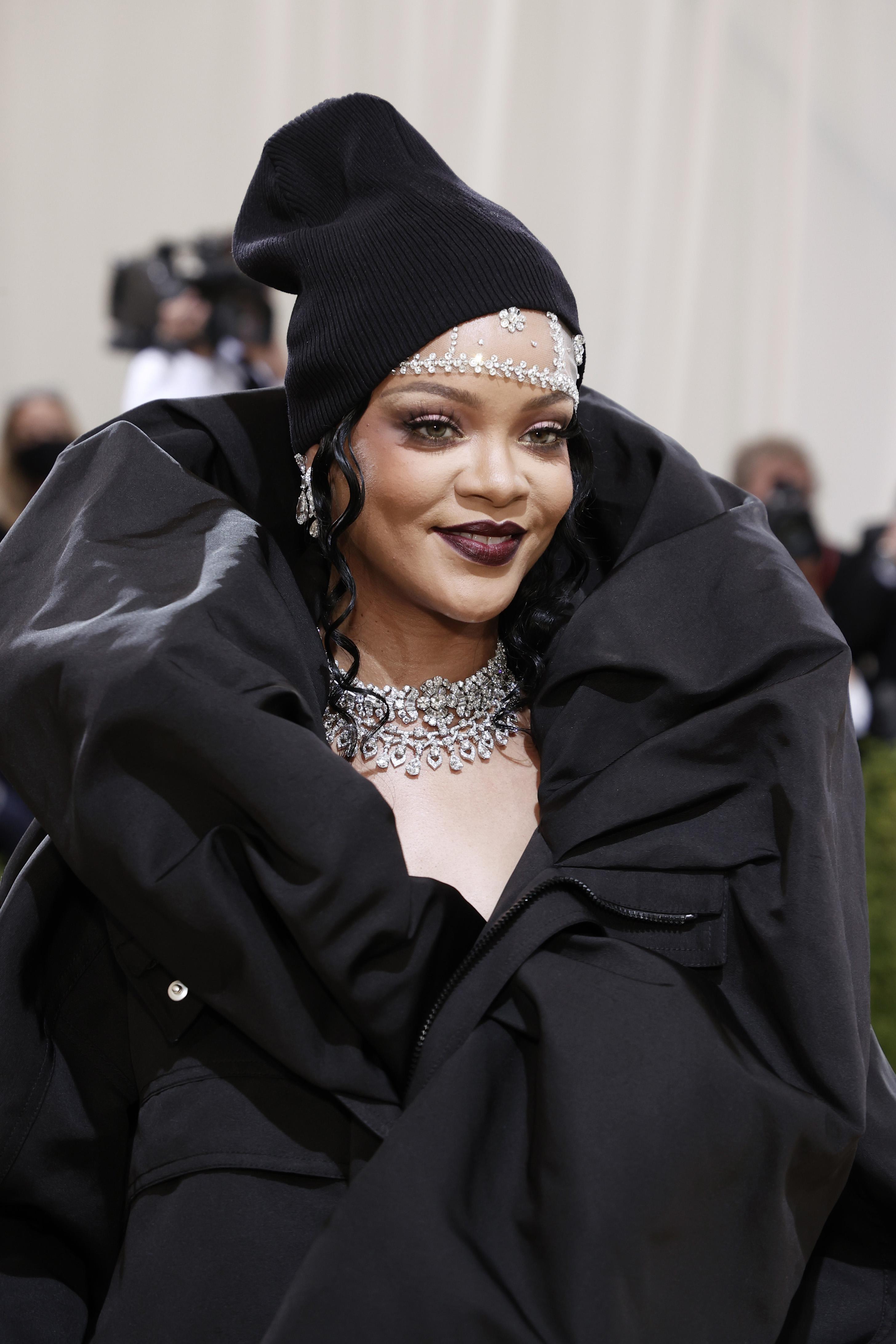 Rihanna attends the Met Gala Celebrating In America: A Lexicon Of Fashion at Metropolitan Museum of Art on September 13, 2021, in New York City.