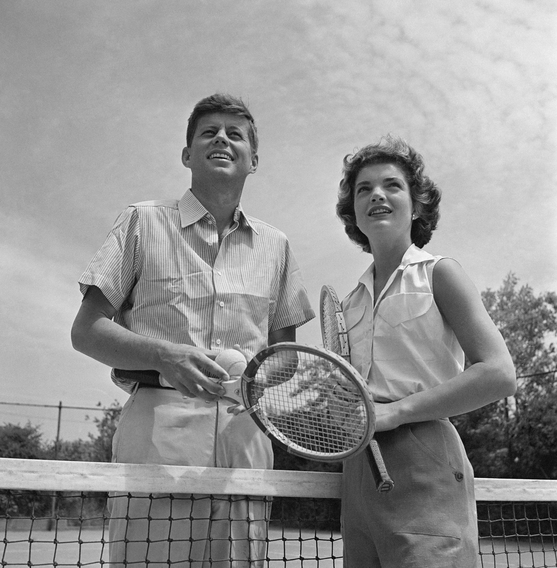 John F. Kennedy and Jacqueline Kennedy Onassis at the Kennedy's Cape Cod home on June 27, 1953. | Source: Getty Images