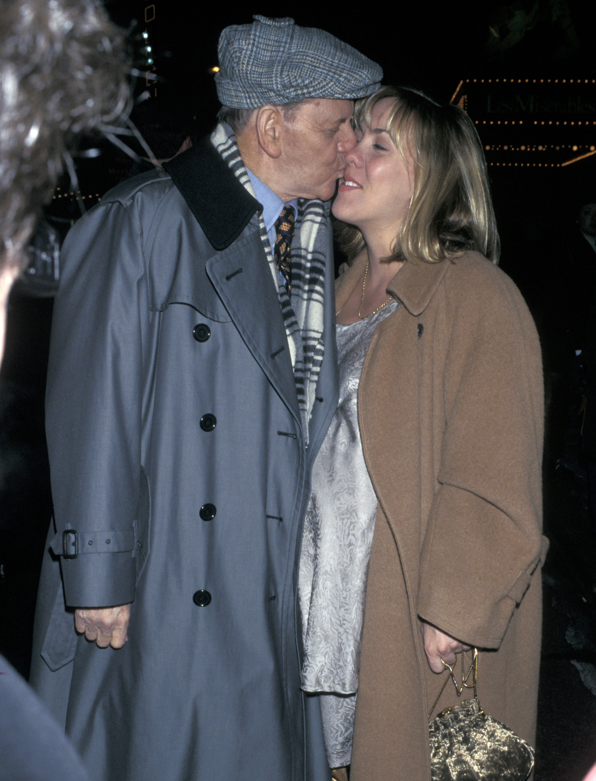 Tony Randall and wife Heather Harlan during the opening night of "Barrymore" at the Music Box Theater in New York City, New York | Source: Getty Images