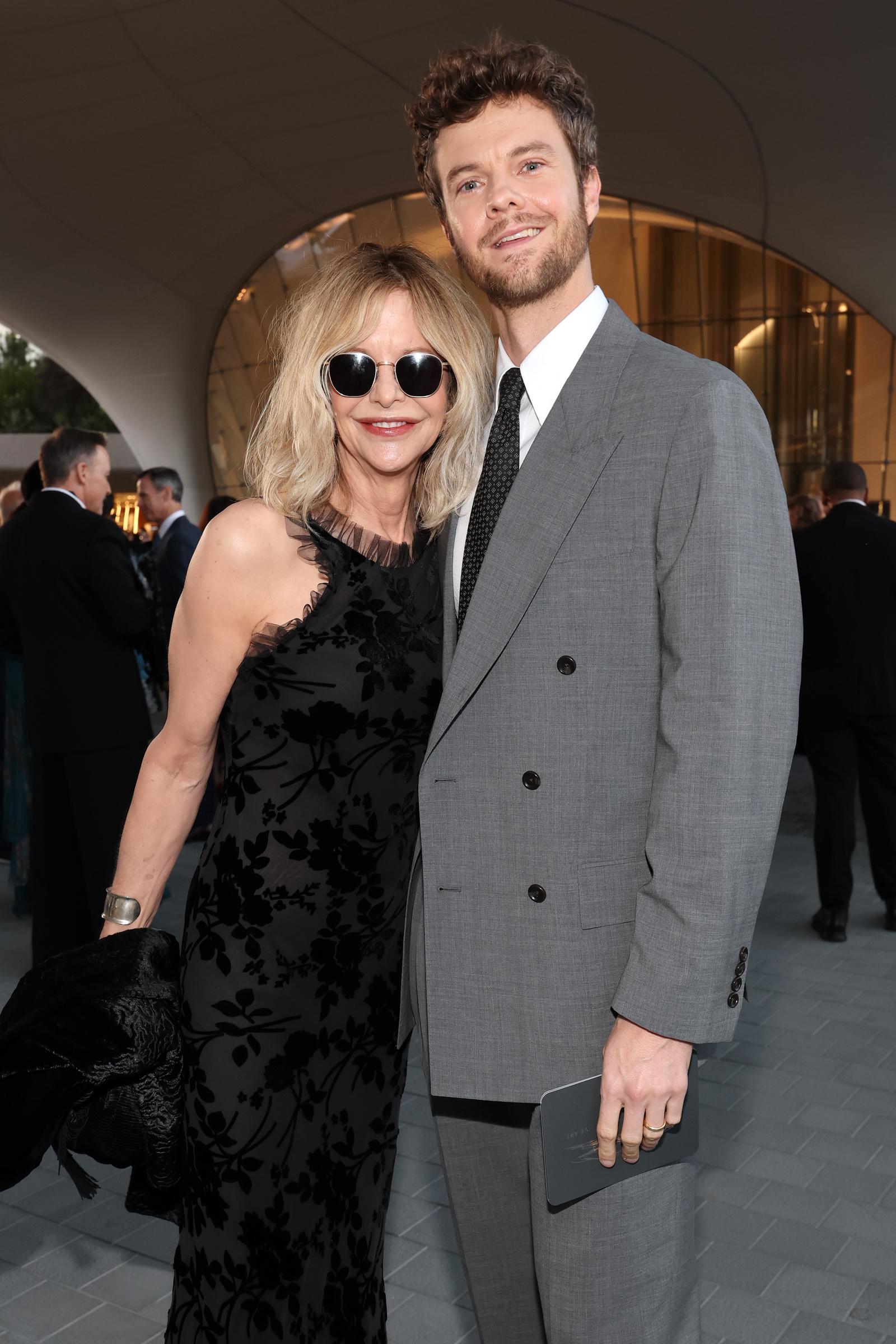 Meg Ryan and her son, Jack Quaid, shared the spotlight as they posed together inside the opening-night celebration. Their appearance added a family moment to the star-filled evening. | Source: Getty Images