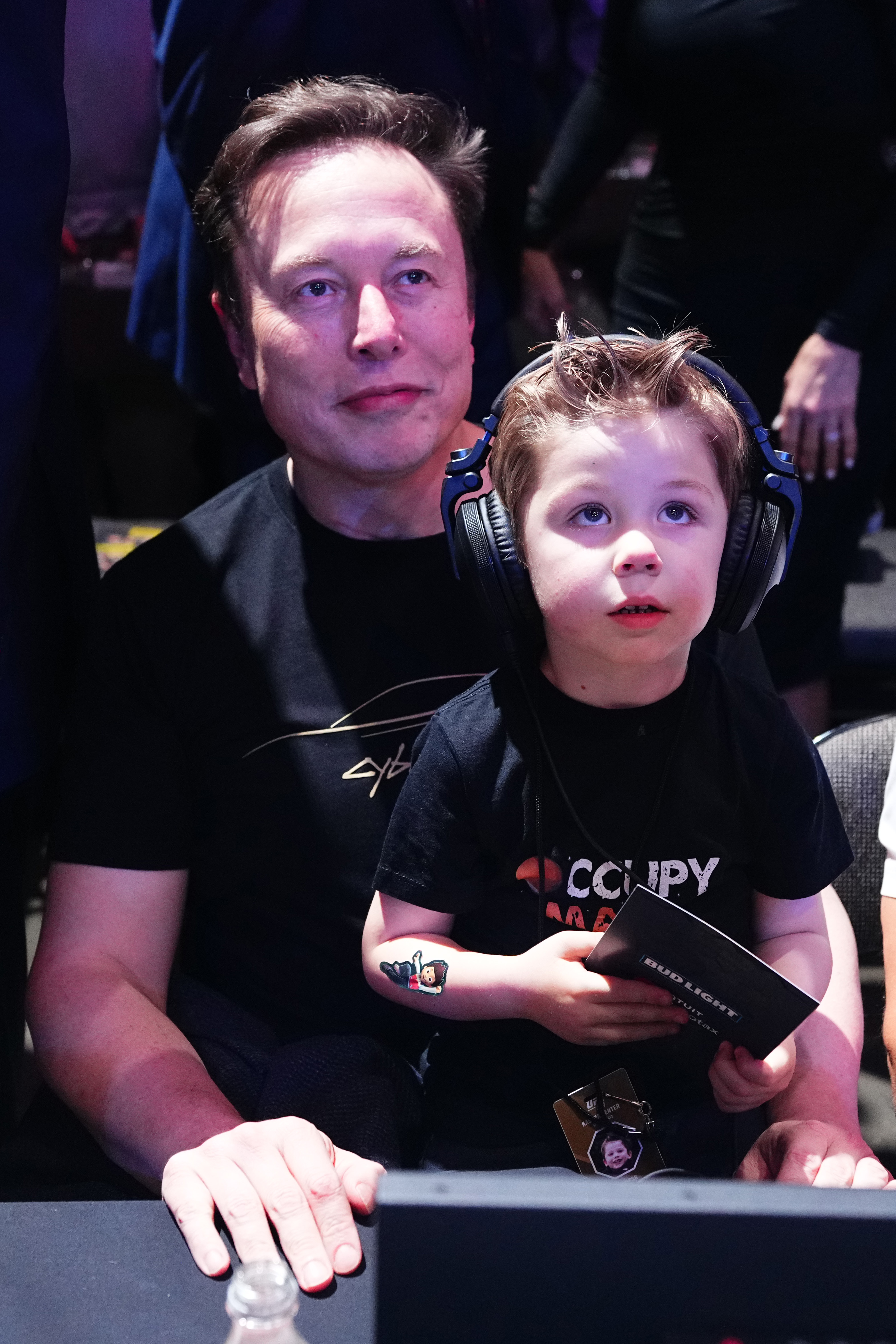 Elon Musk and his son X Æ A-Xii are seen in attendance during the UFC 314 event at Kaseya Center on April 12, 2025, in Miami, Florida | Source: Getty Images
